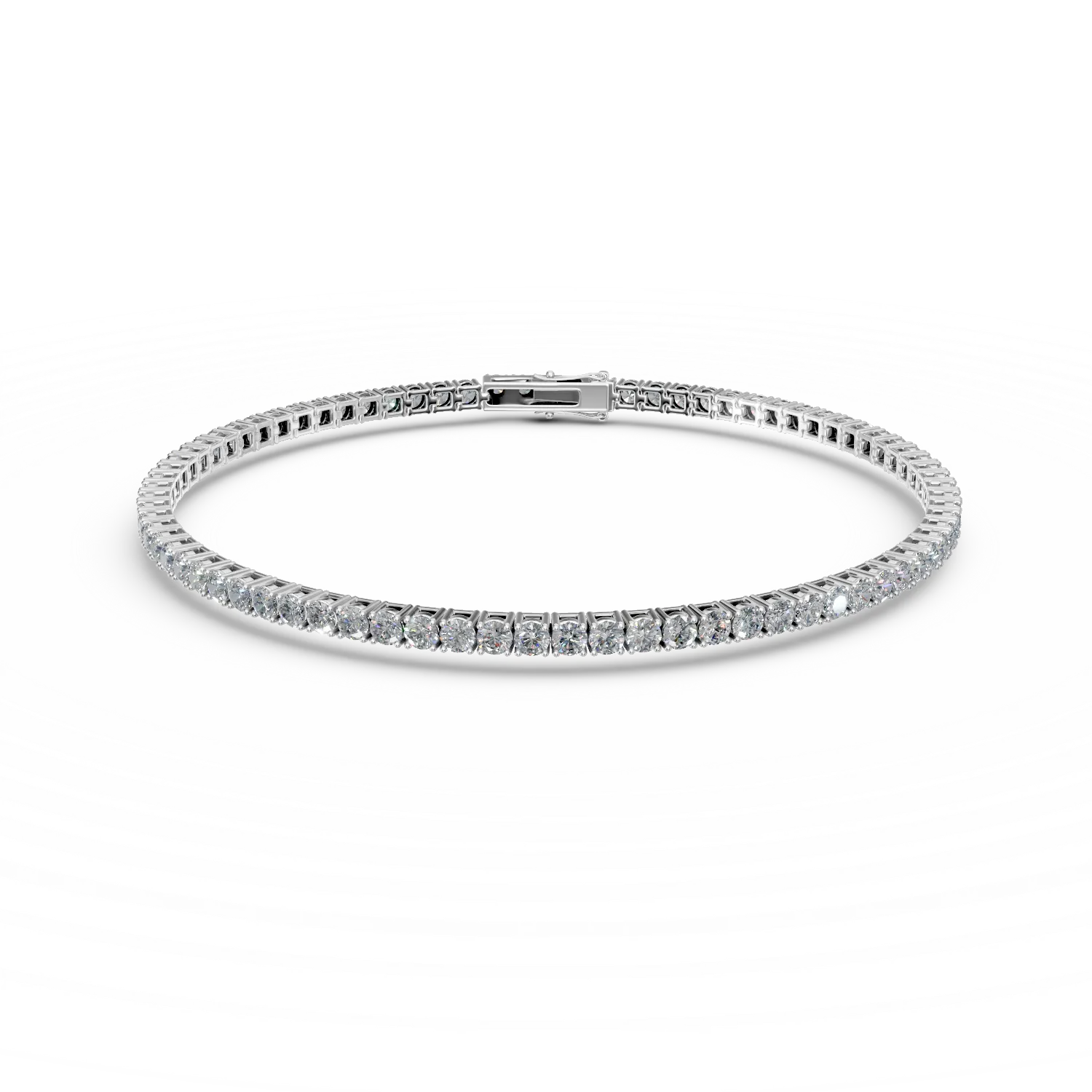 Bratara tennis din aur alb cu diamante de 2ct