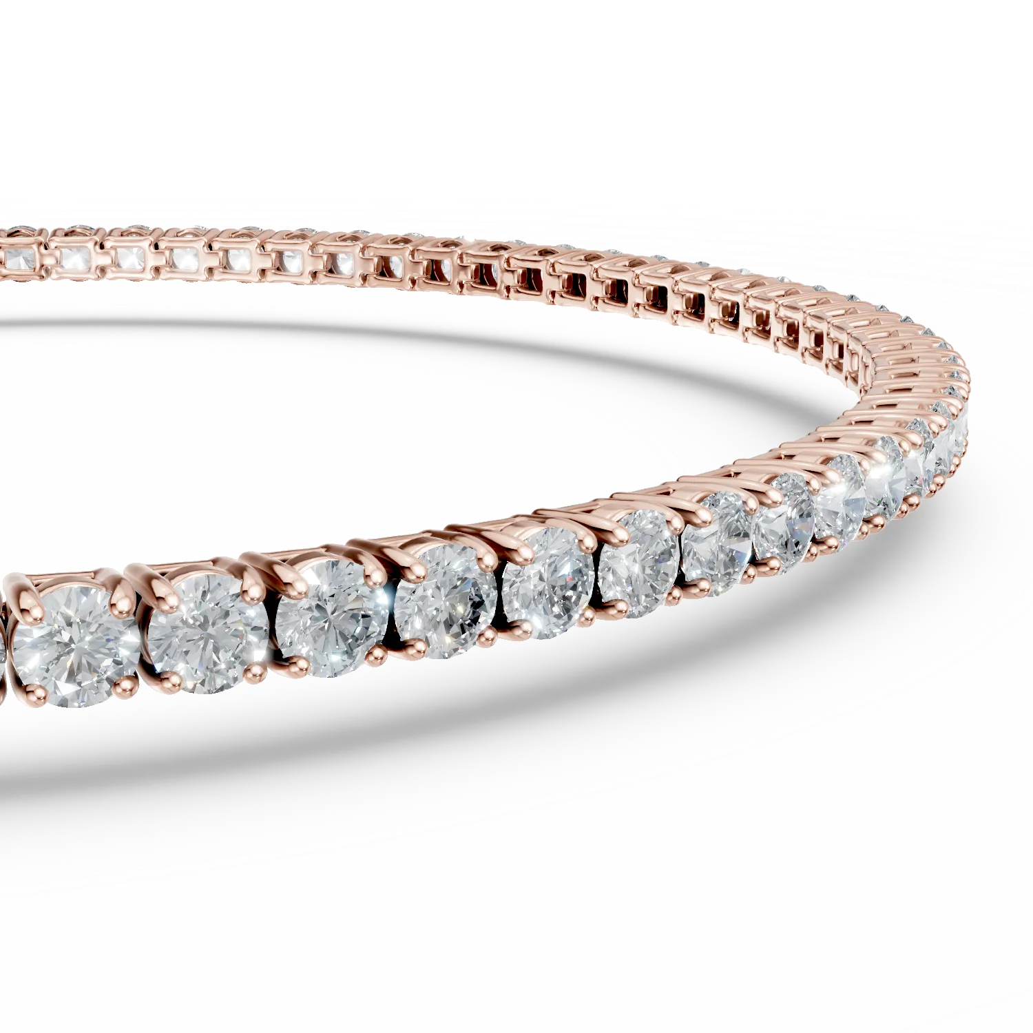 Bransoletka tenisowa z różowego złota z diamentami o masie 2.5ct