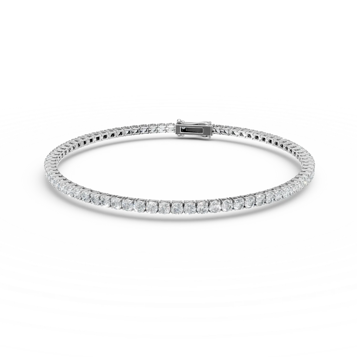 Bratara tennis din aur alb cu diamante de 2.5ct