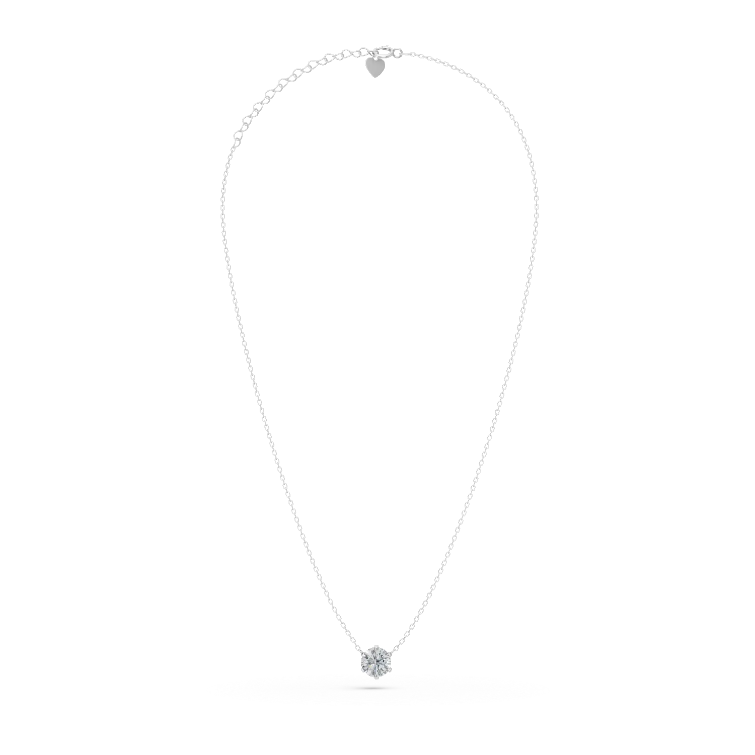 Lant cu pandantiv din aur alb cu diamant de 0.3ct
