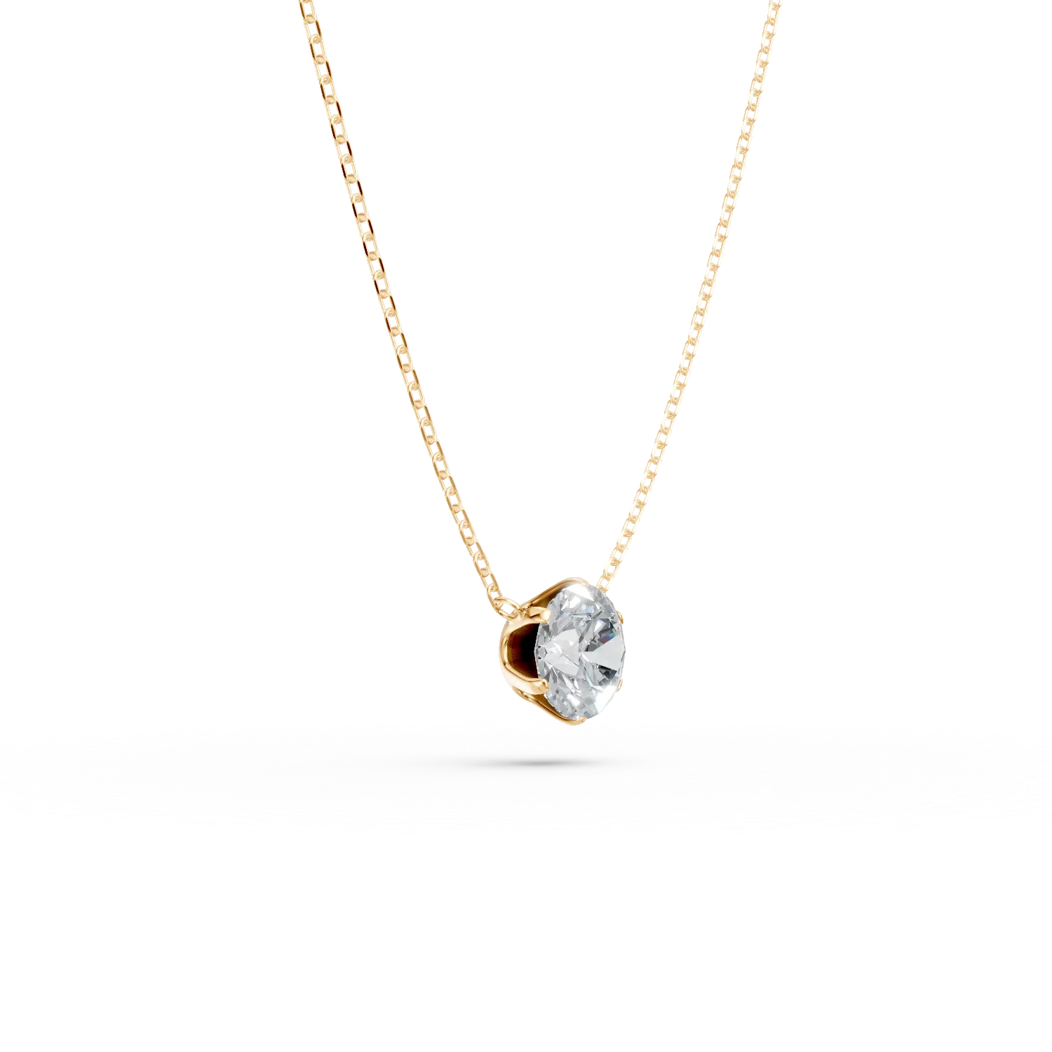 Żółty złoty naszyjnik z diamentami o masie 0.4ct
