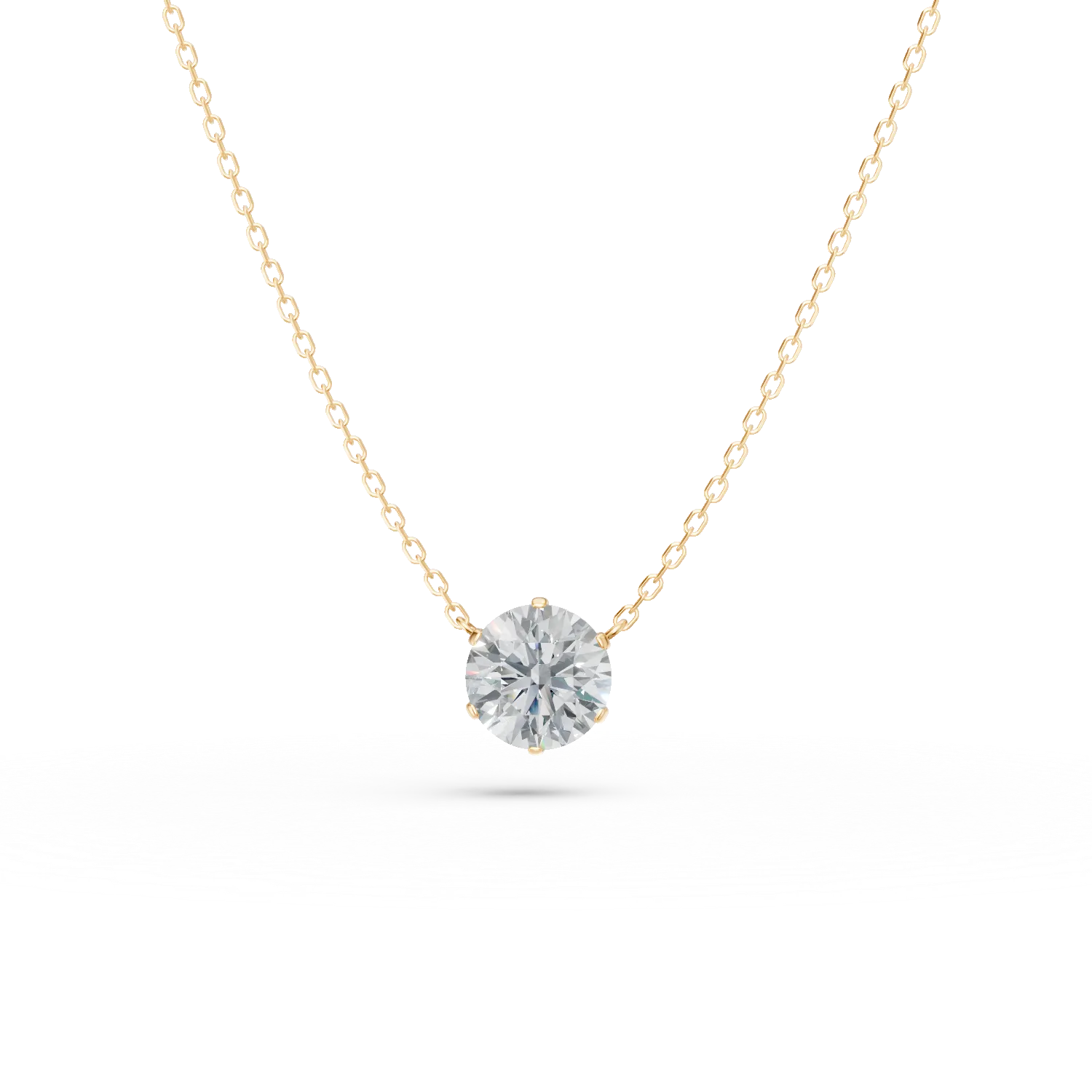 Teilor Lant cu pandantiv din aur galben cu diamant de 0.4ct