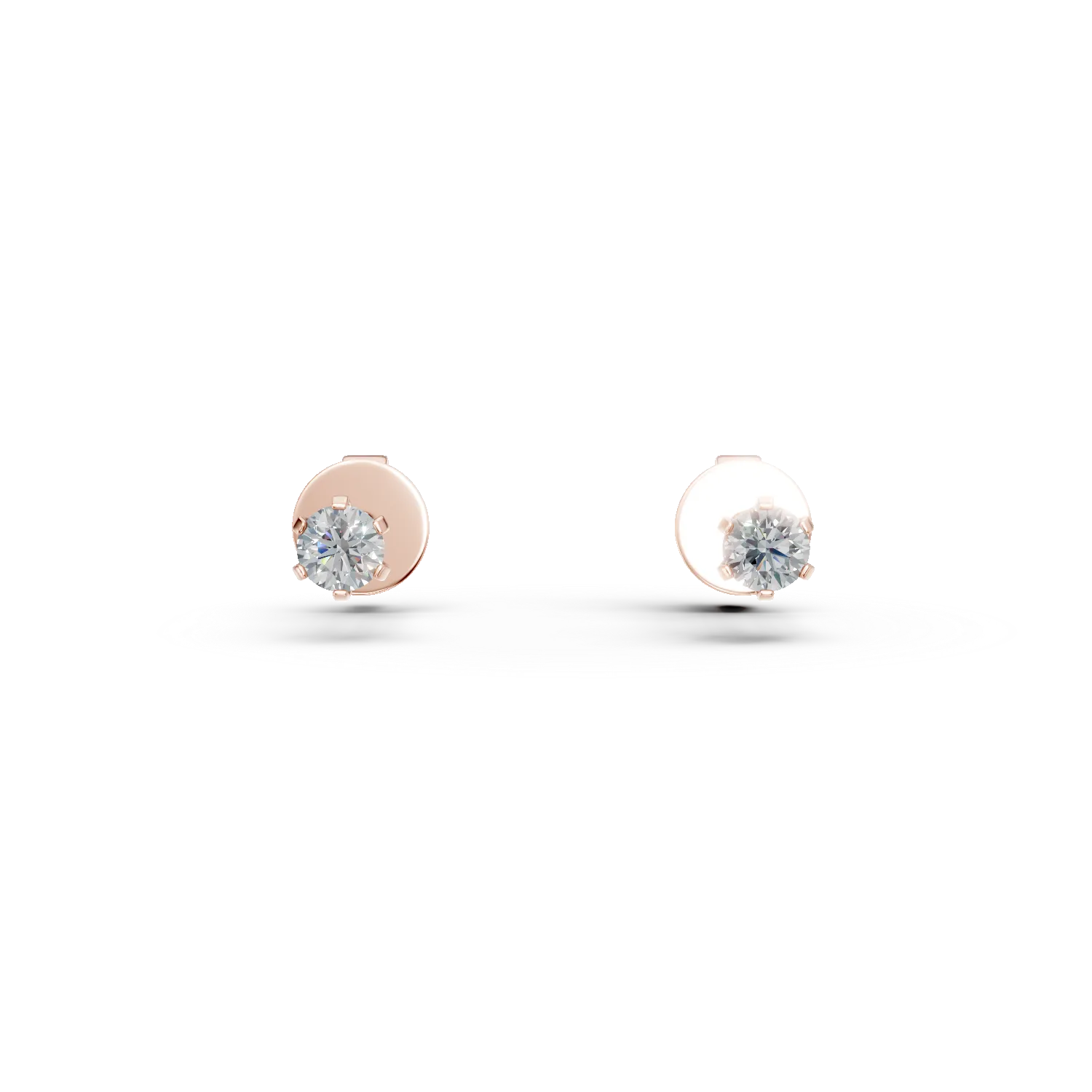 Cercei din aur roz cu diamante de 0.2ct