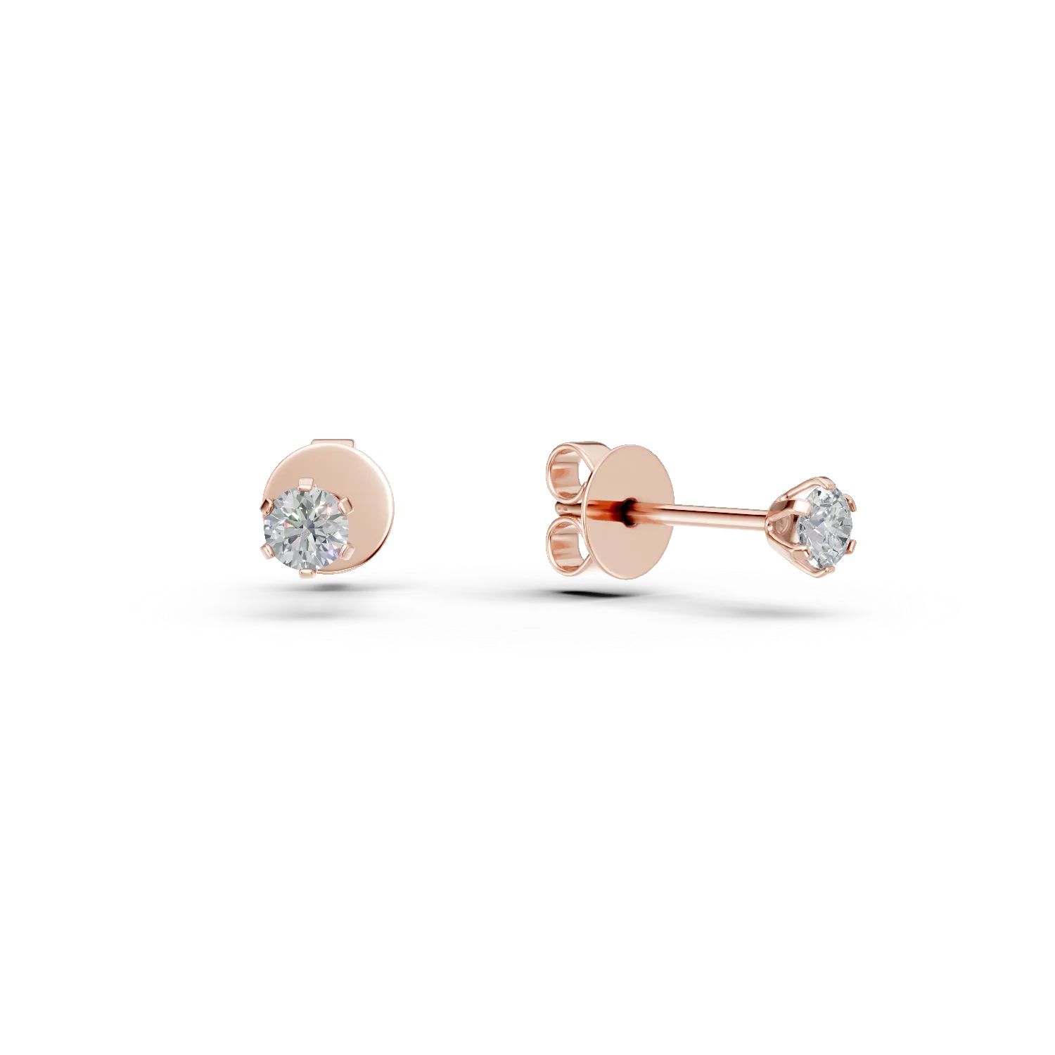 Teilor Cercei din aur roz cu diamante de 0.2ct
