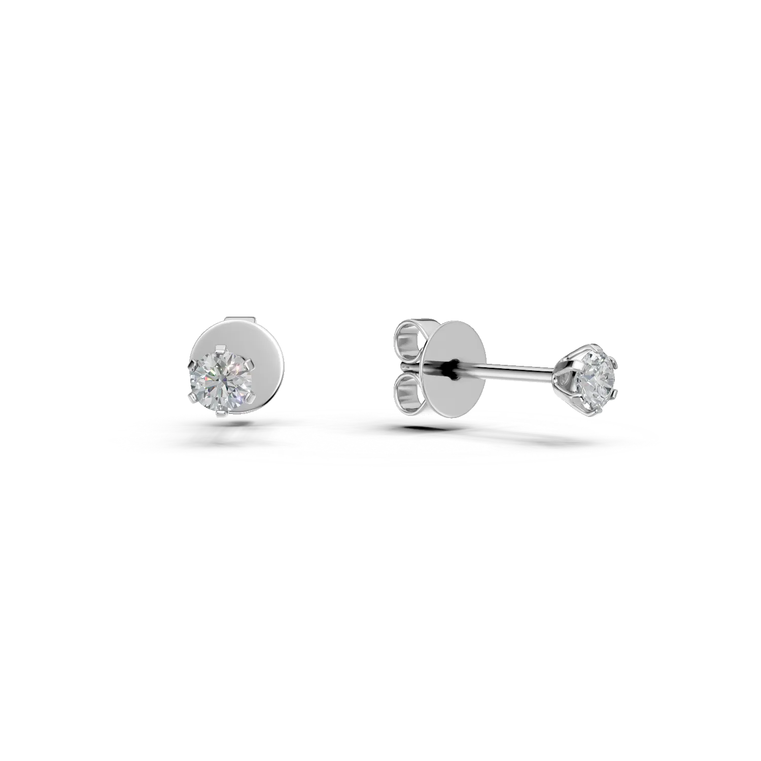 Fehér arany fülbevaló 0.2ct gyémánttal