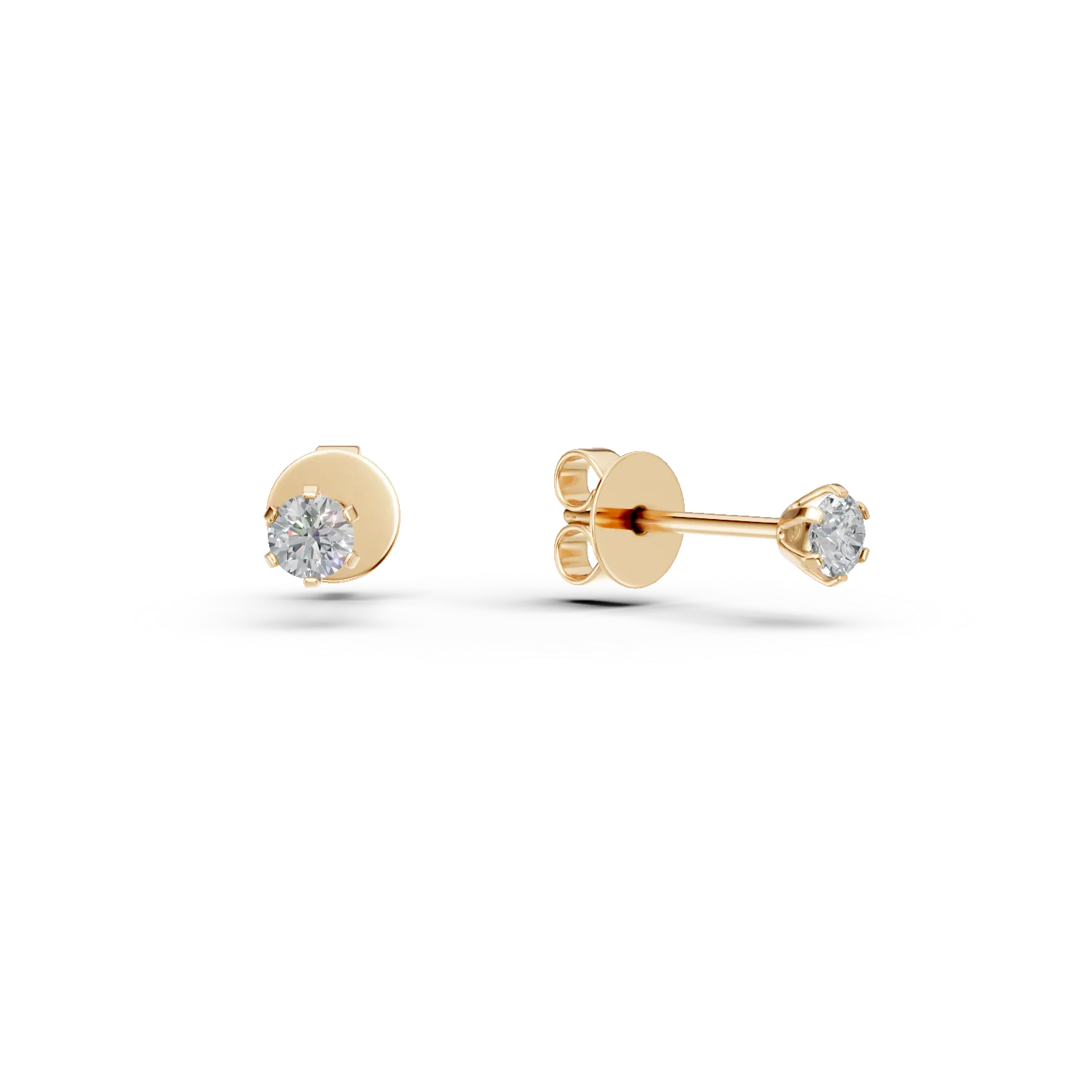Cercei din aur galben cu diamante de 0.2ct