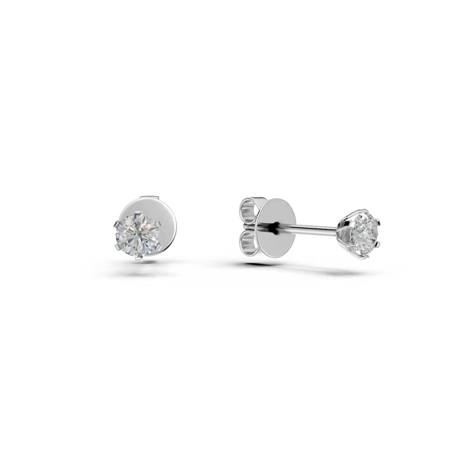 Fehér arany fülbevaló 0.3ct gyémánttal