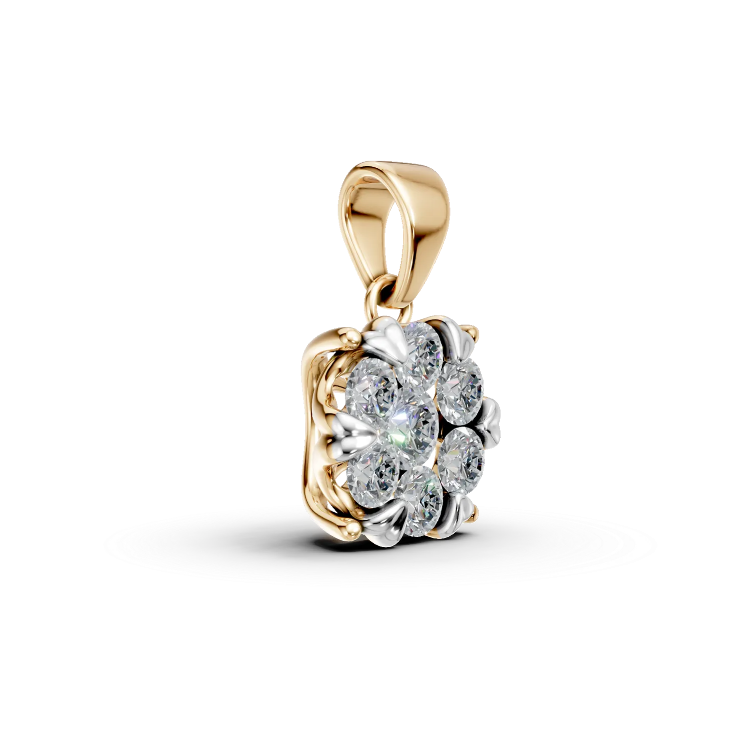 Pandantiv din aur galben cu diamante de 0.5ct