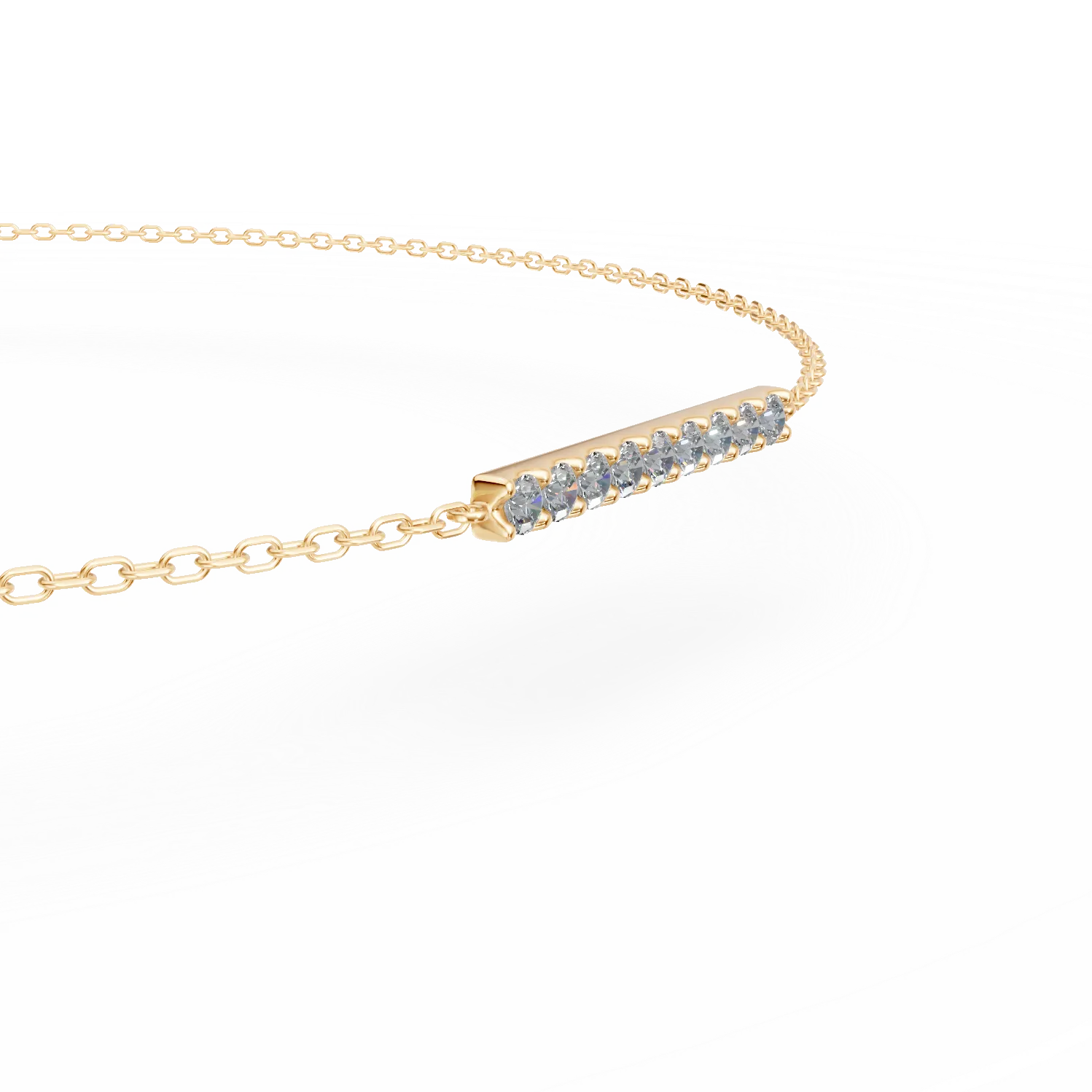 Bransoletka z żółtego złota z diamentami o masie 0.2ct