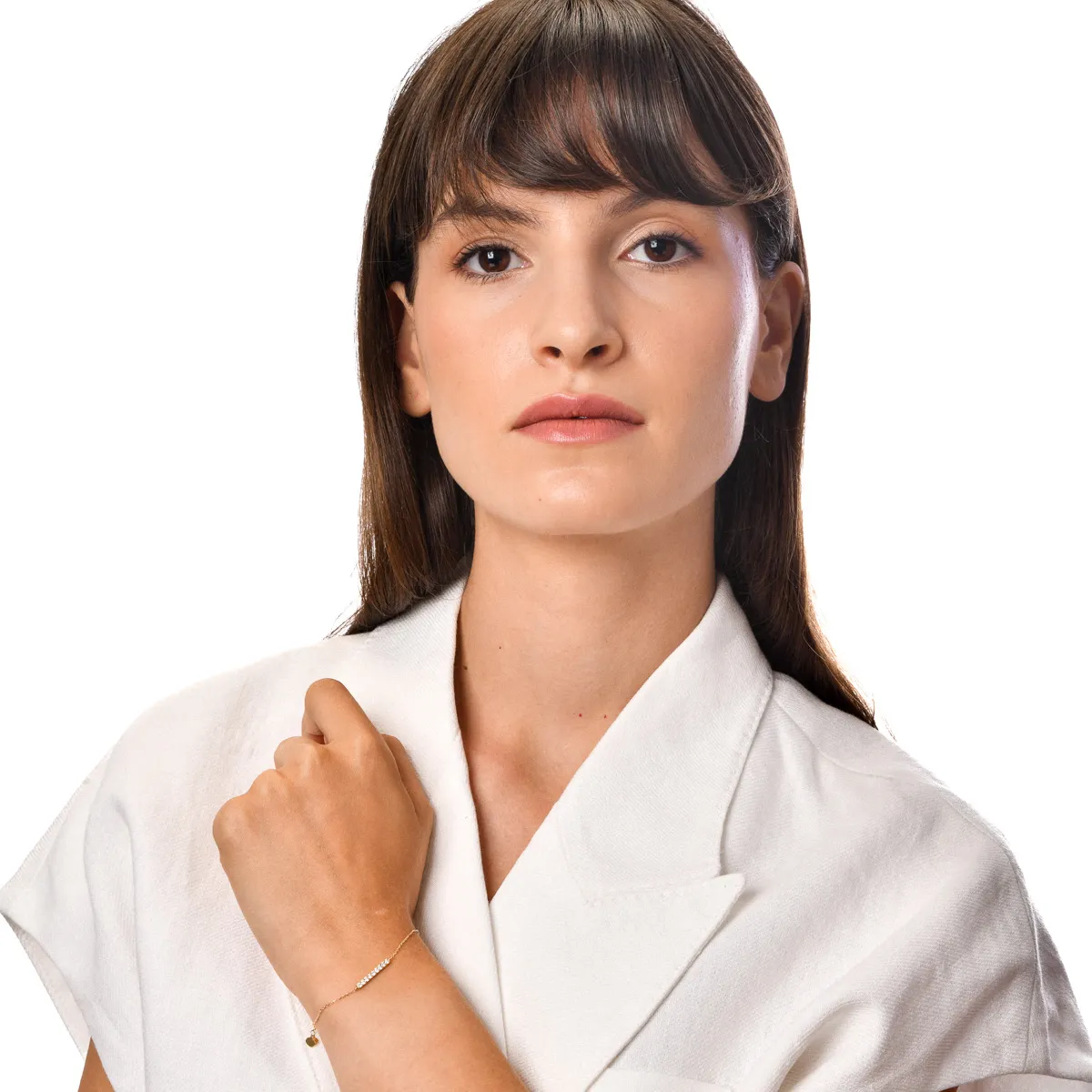 Bransoletka z żółtego złota z diamentami o masie 0.2ct