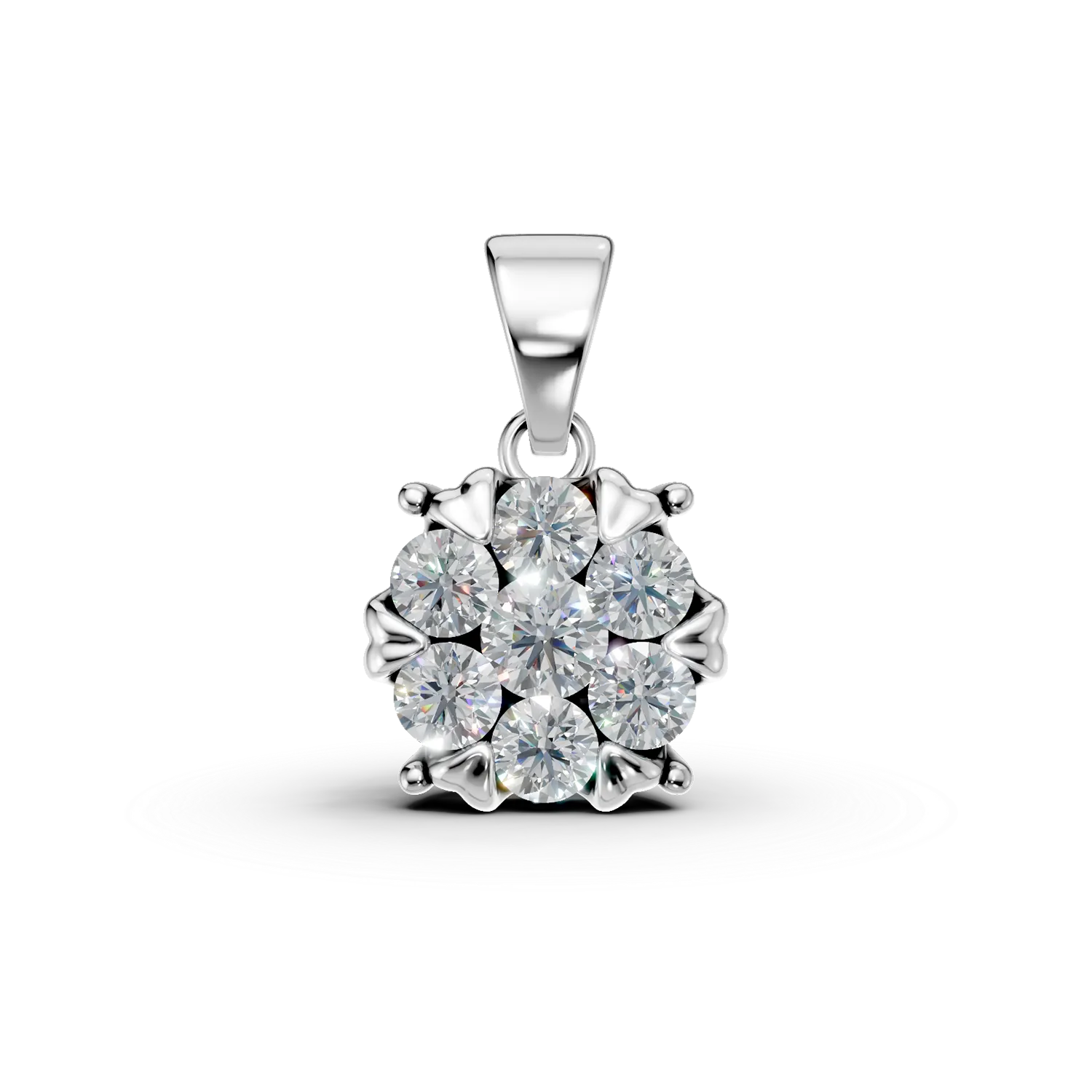 Pandantiv din aur alb cu diamante de 0.5ct