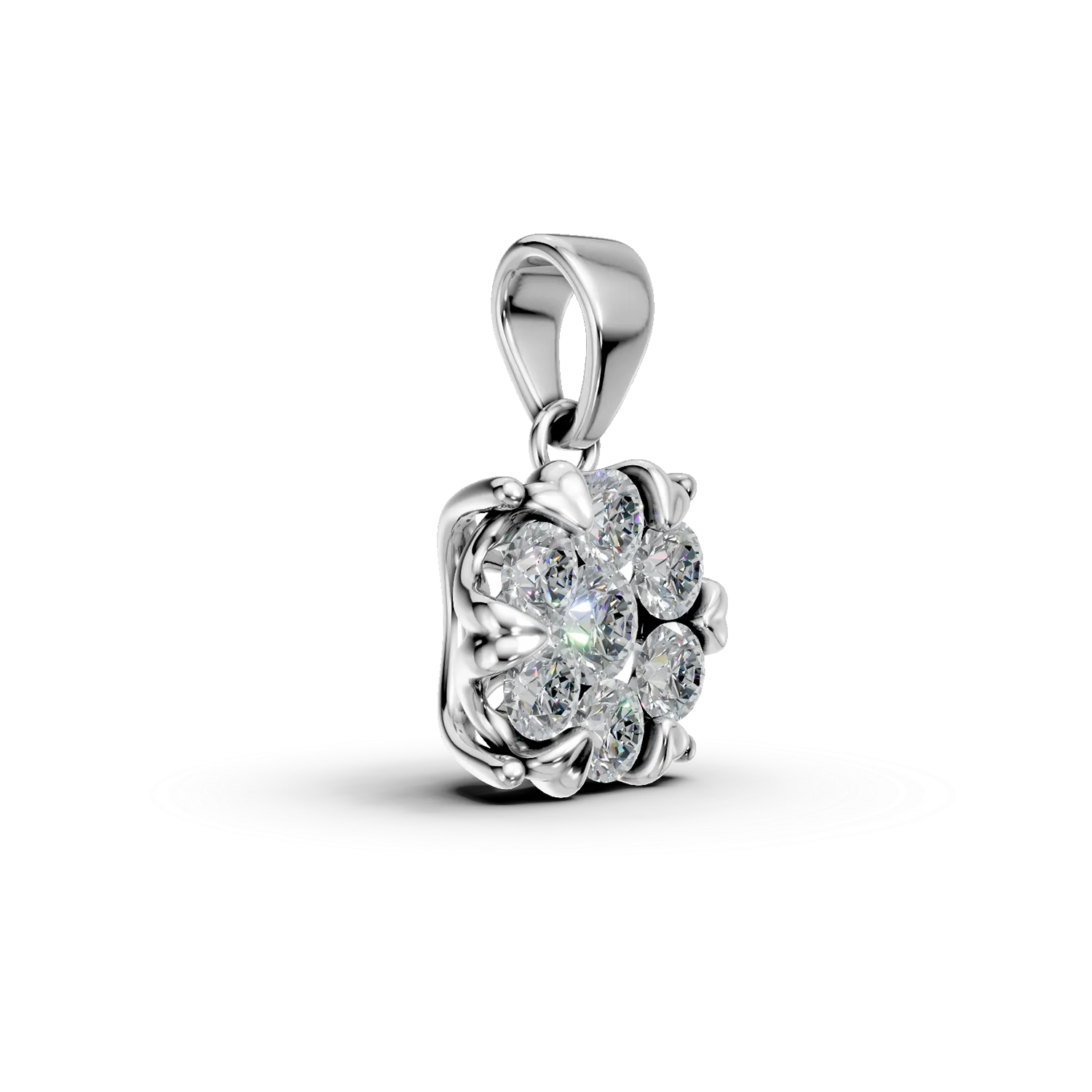 Pandantiv din aur alb cu diamante de 0.5ct