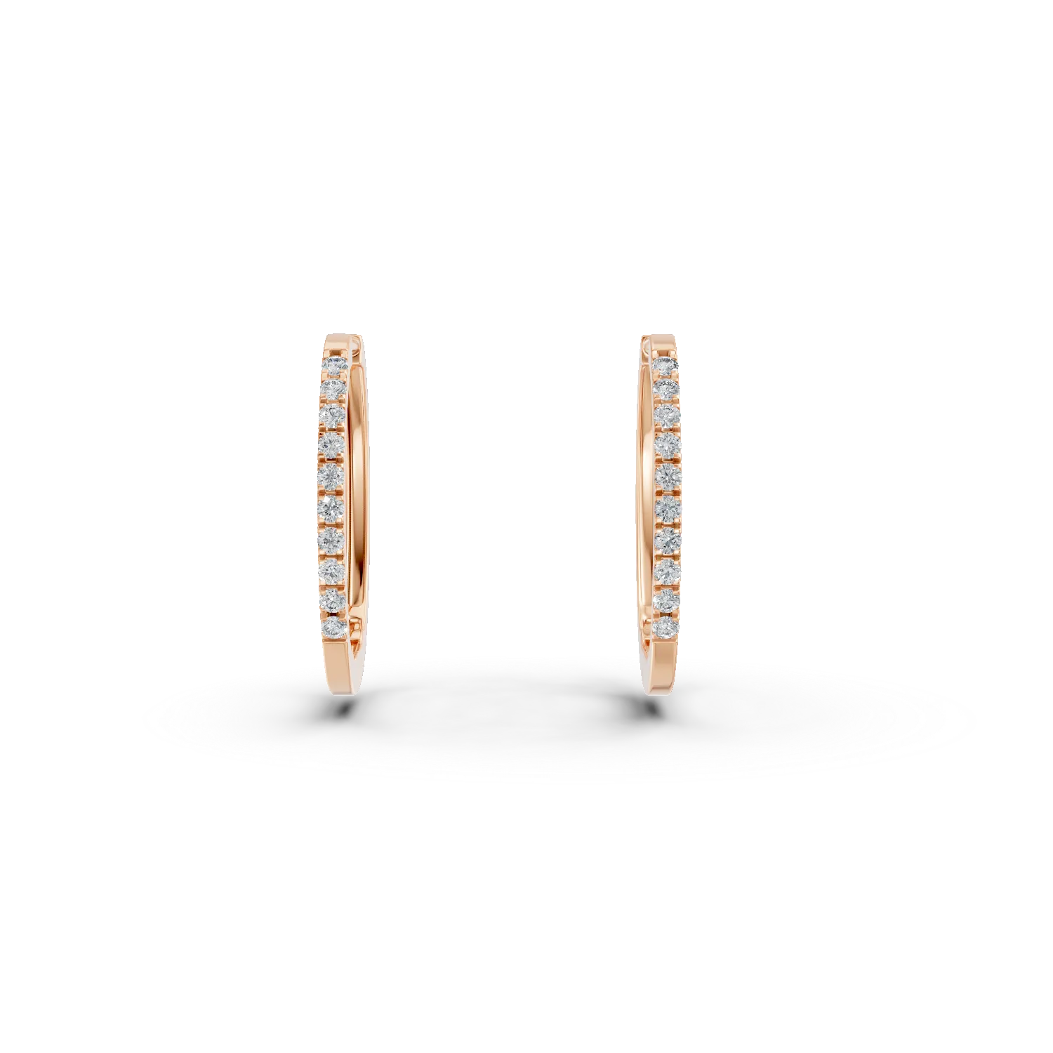Teilor Cercei creole din aur roz cu diamante de 0.2ct