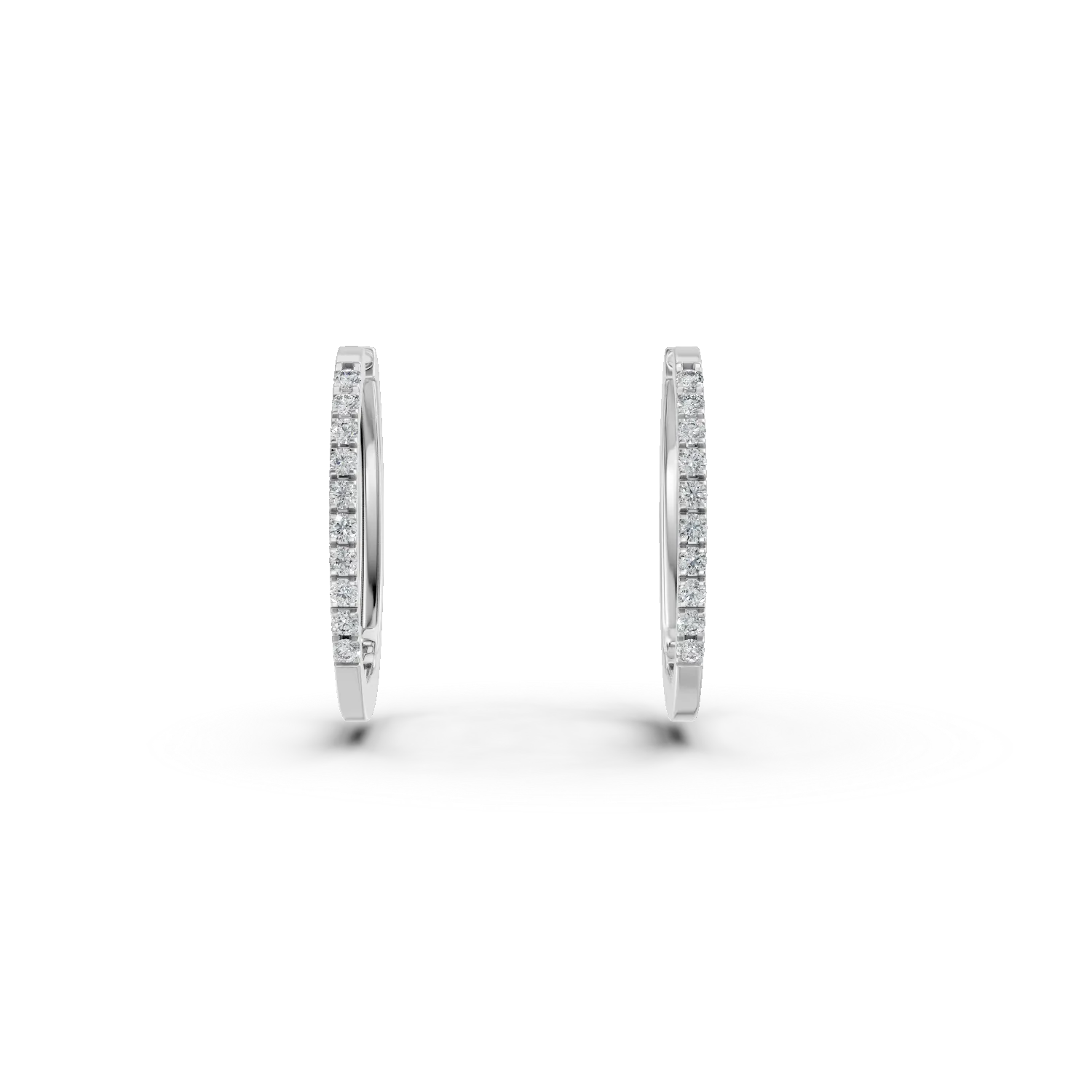 Kolczyki kółka z białego złota z 0.2ct diamentami