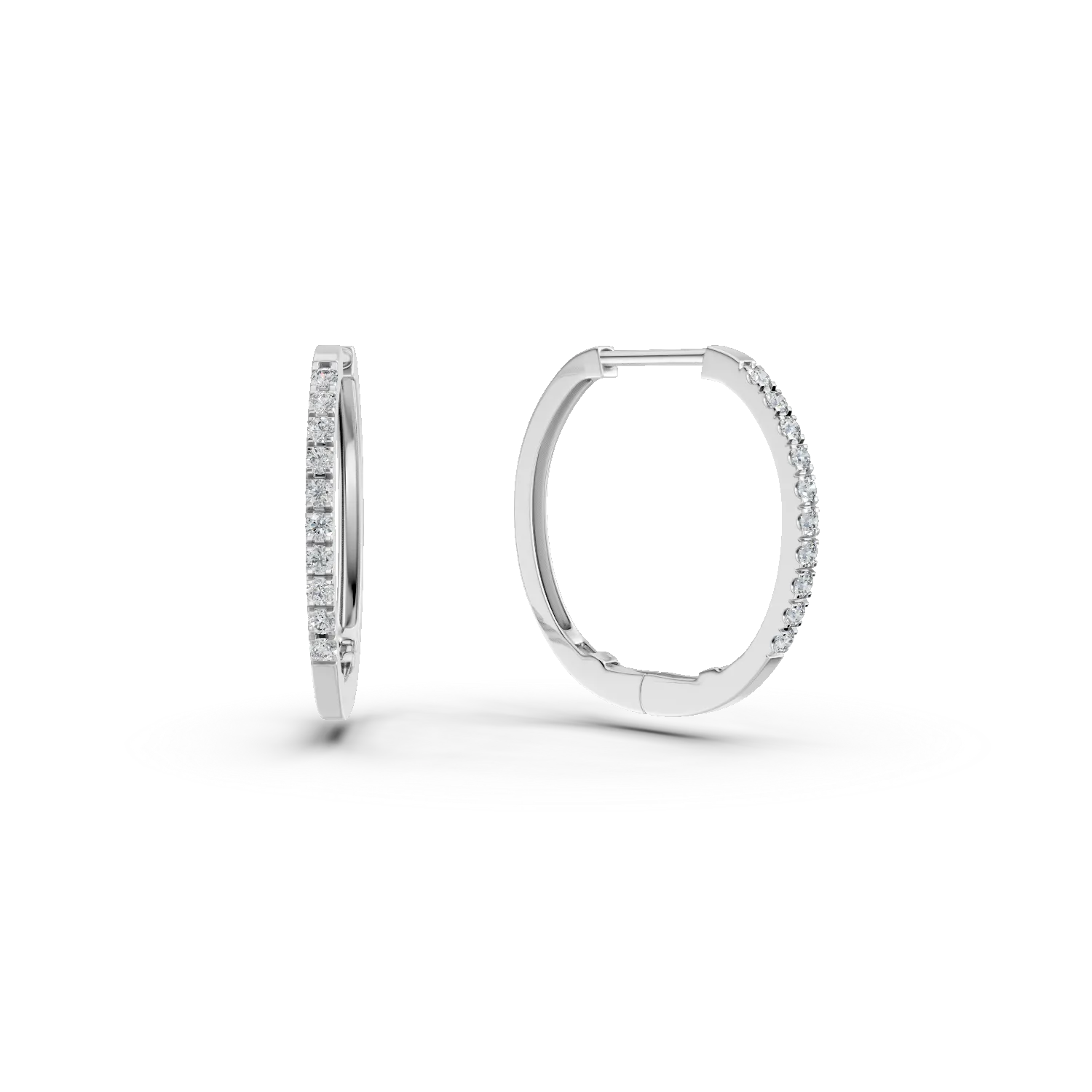 Kolczyki kółka z białego złota z 0.2ct diamentami