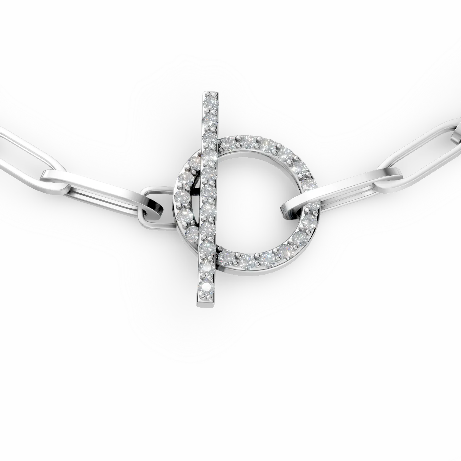 Bratara cu zale din aur alb cu diamante de 0.2ct