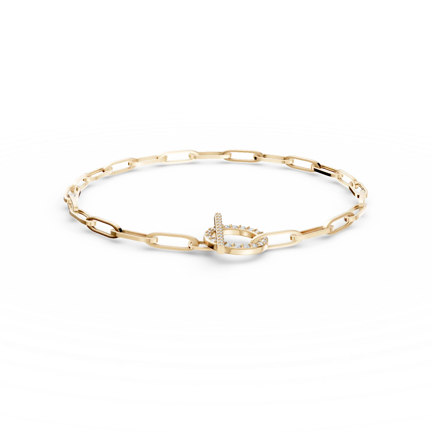 Bratara cu zale din aur galben cu diamante de 0.2ct