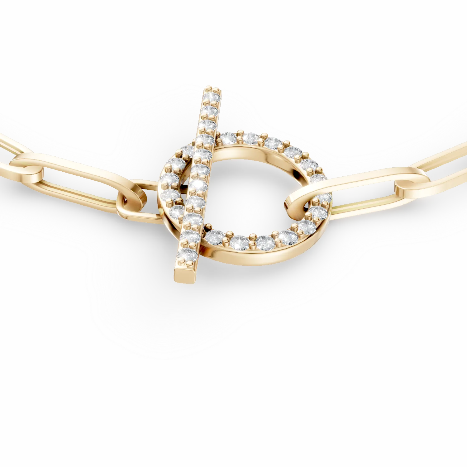 Bratara cu zale din aur galben cu diamante de 0.2ct