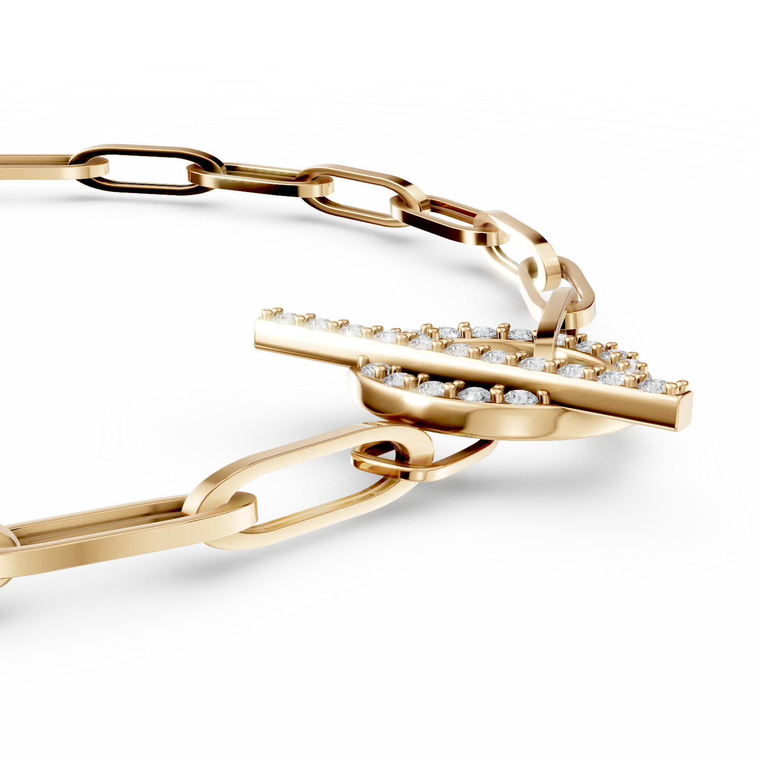 Bransoletka z łańcuszkiem z żółtego złota z 0.2ct diamentami