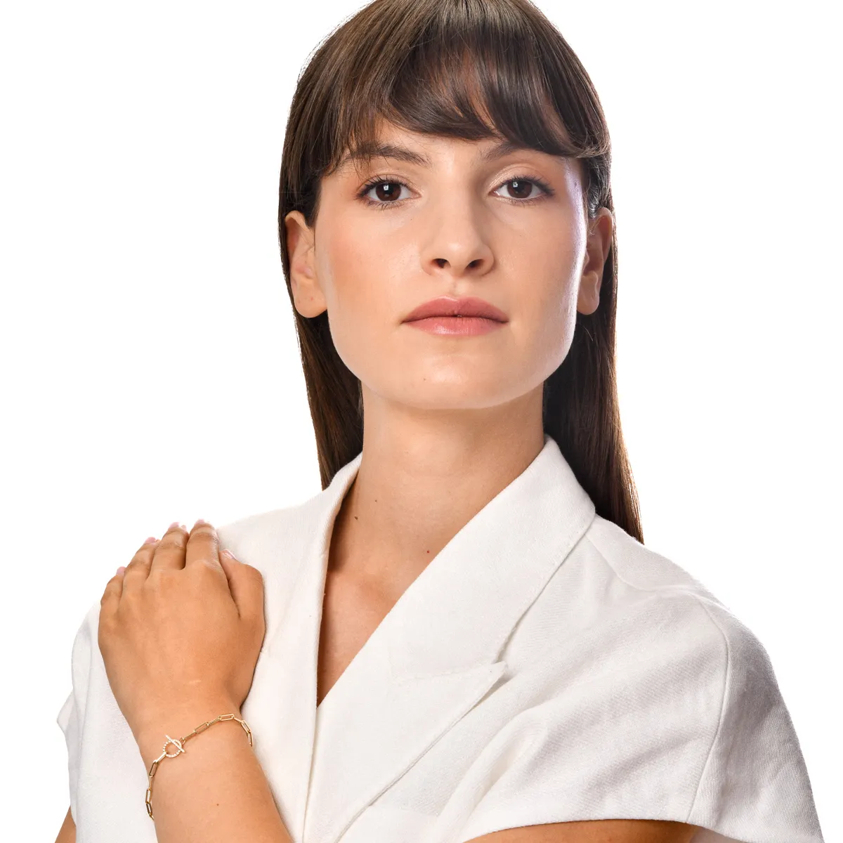 Bransoletka z łańcuszkiem z żółtego złota z 0.2ct diamentami