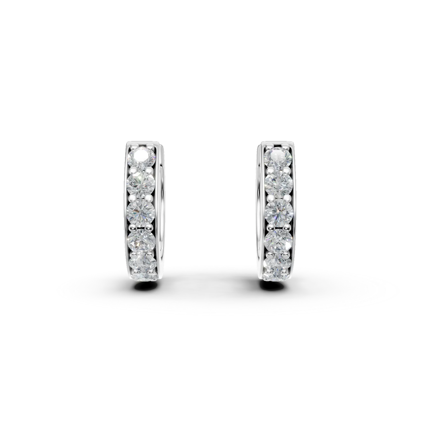 Kolczyki kółka z białego złota z 0.3ct diamentami