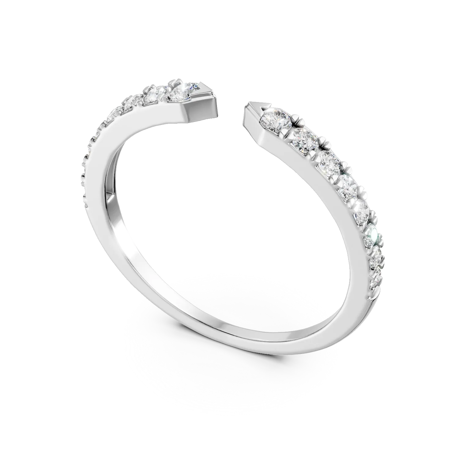 White gold open ring with 0.2ct diamonds