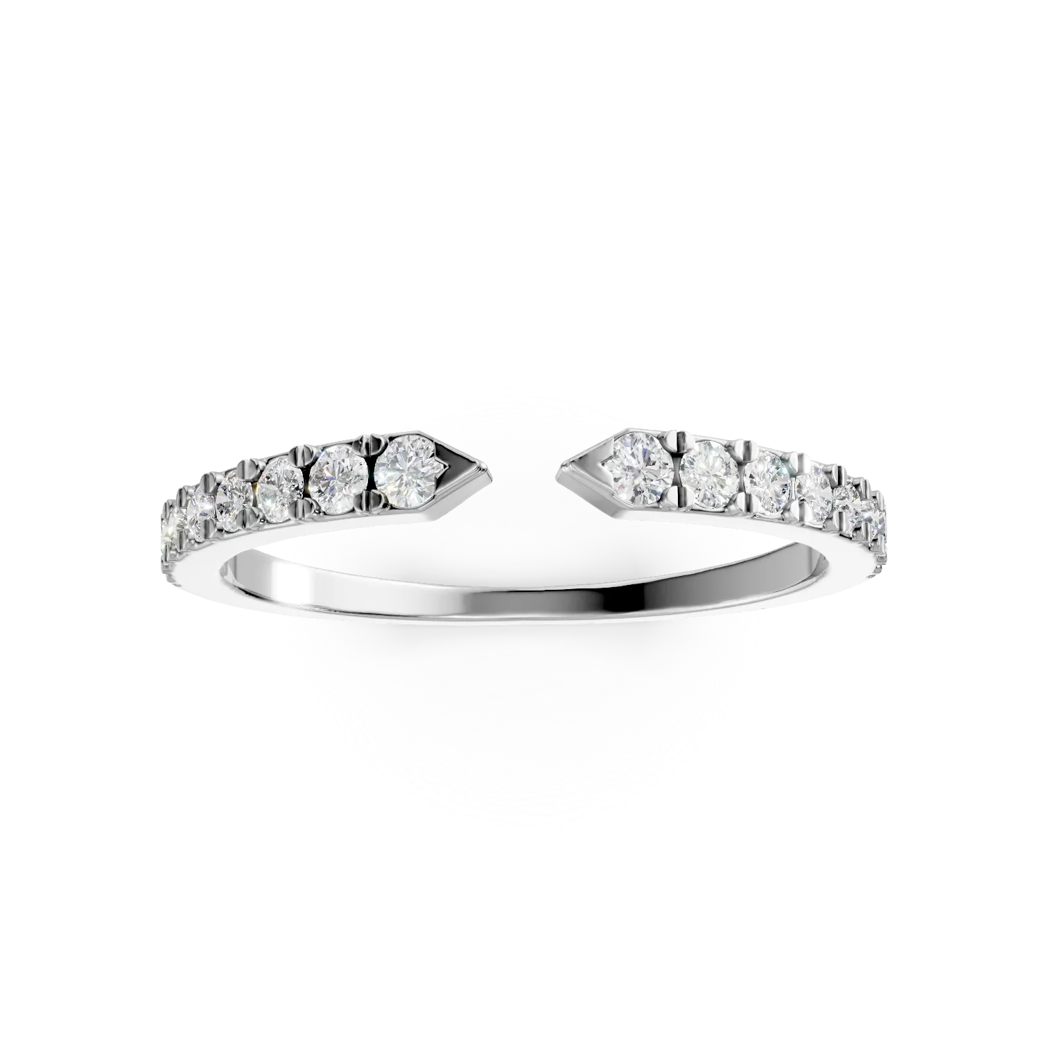 White gold open ring with 0.2ct diamonds