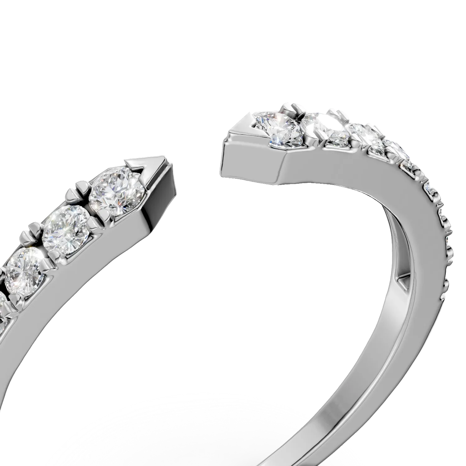 White gold open ring with 0.2ct diamonds