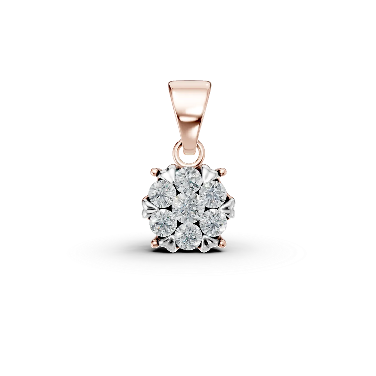 Pandantiv din aur roz cu diamante de 0.2ct