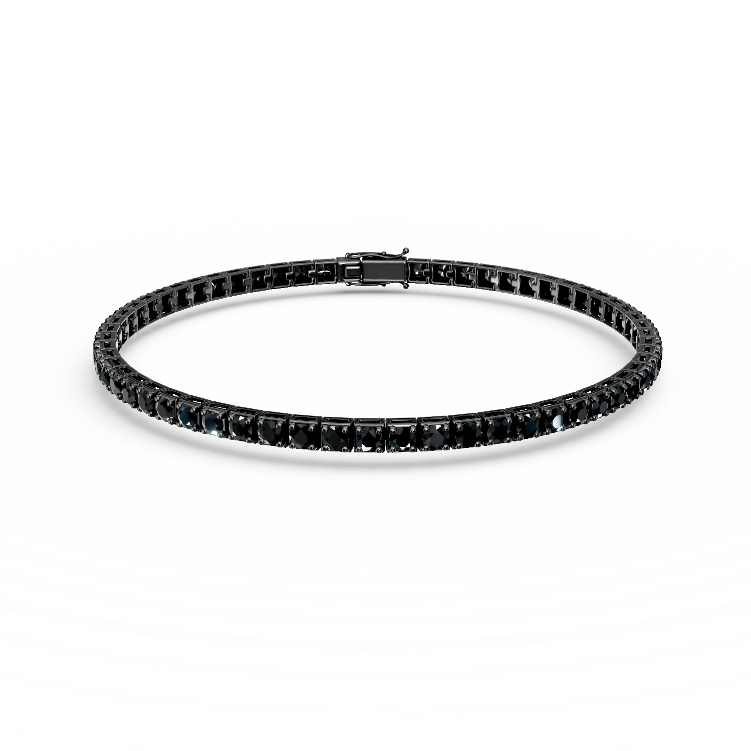 Black gold tennis bracelet with 5.7ct black diamonds-191154