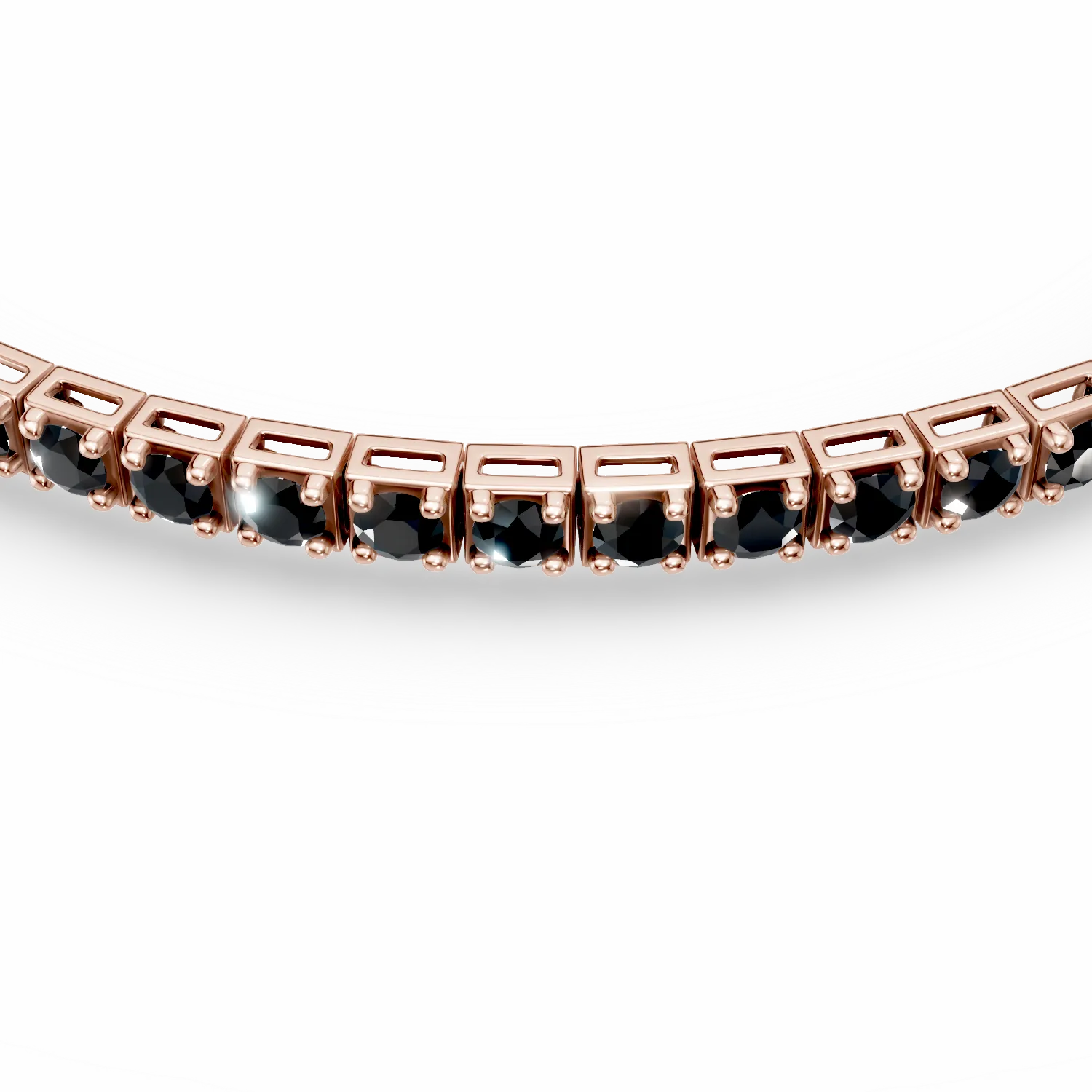 Rose gold tennis bracelet with 5.7ct black diamonds