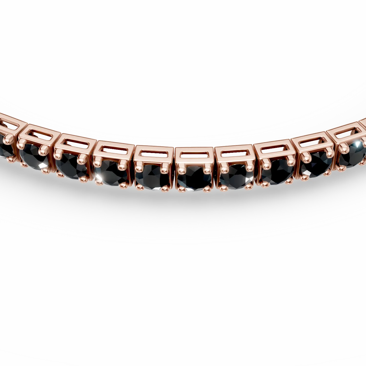 Rose gold tennis bracelet with 4.8ct black diamonds