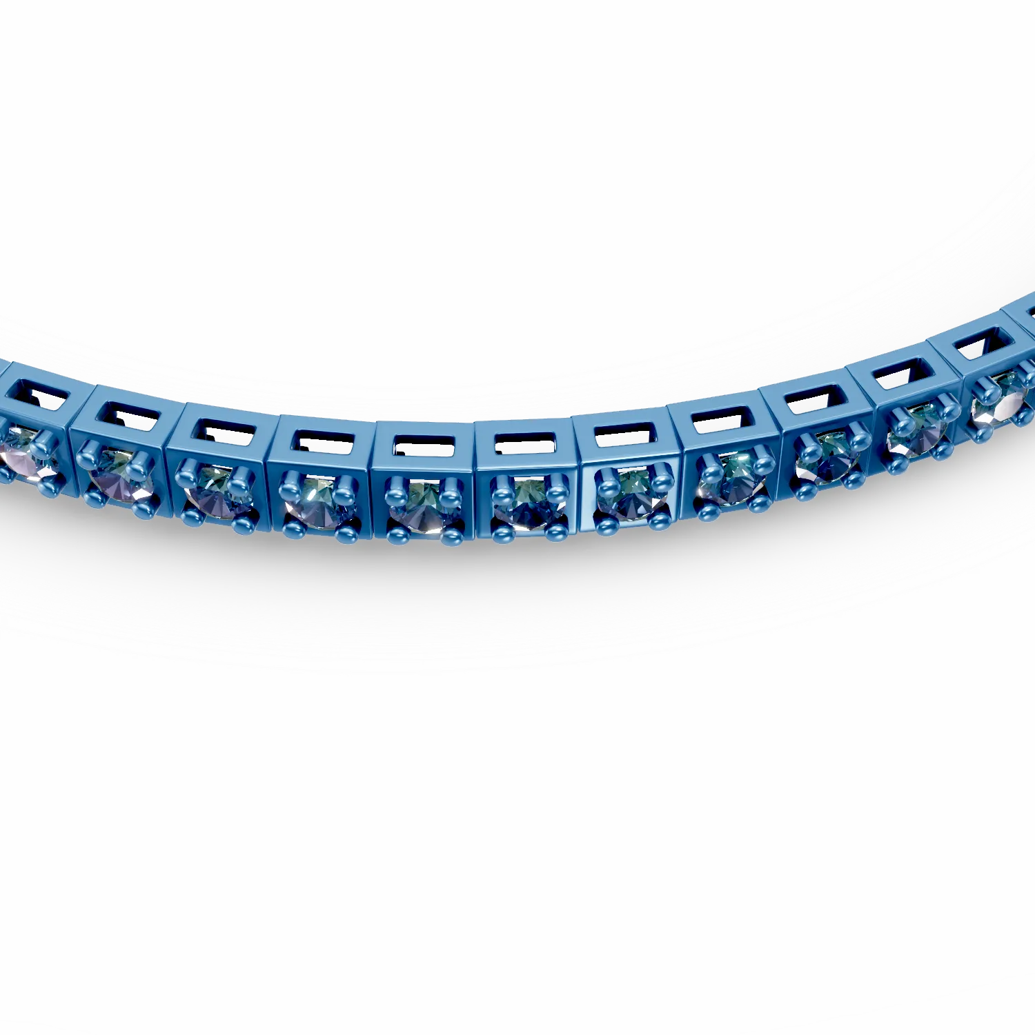 Fehérarany tenisz karkötő 0.9ct kék gyémántokkal