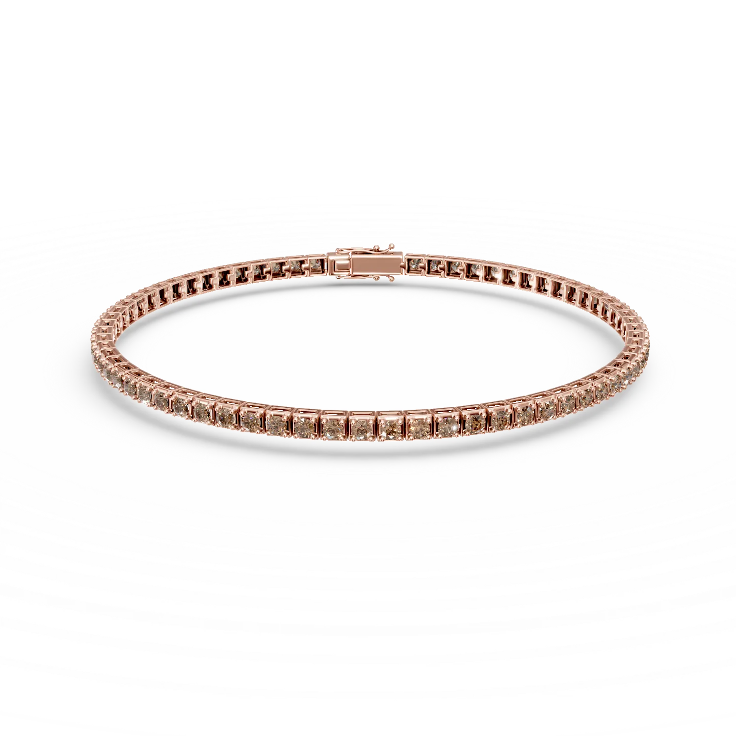 Rose gold tennis bracelet with 1.5ct brown diamonds-191144