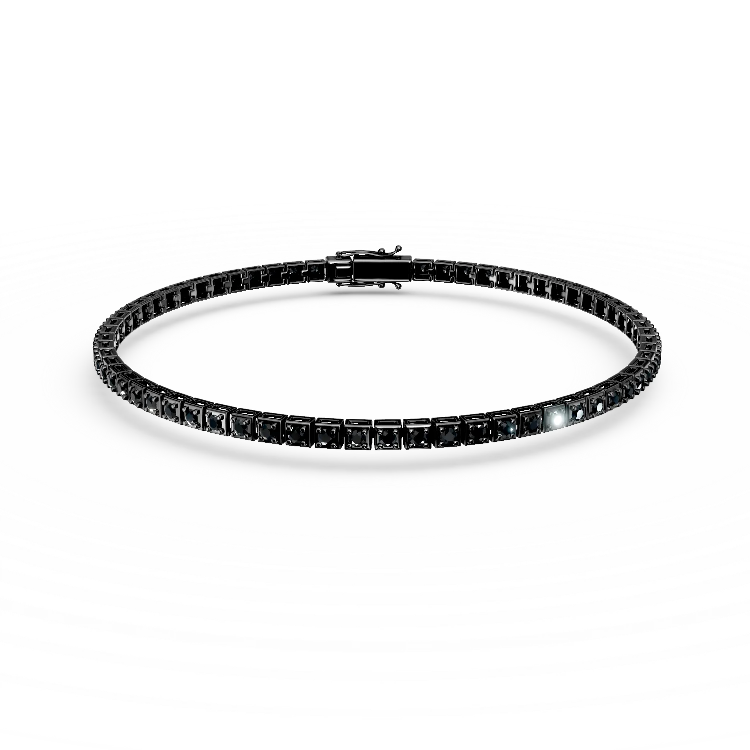 Black gold tennis bracelet with 1ct black diamonds-191148