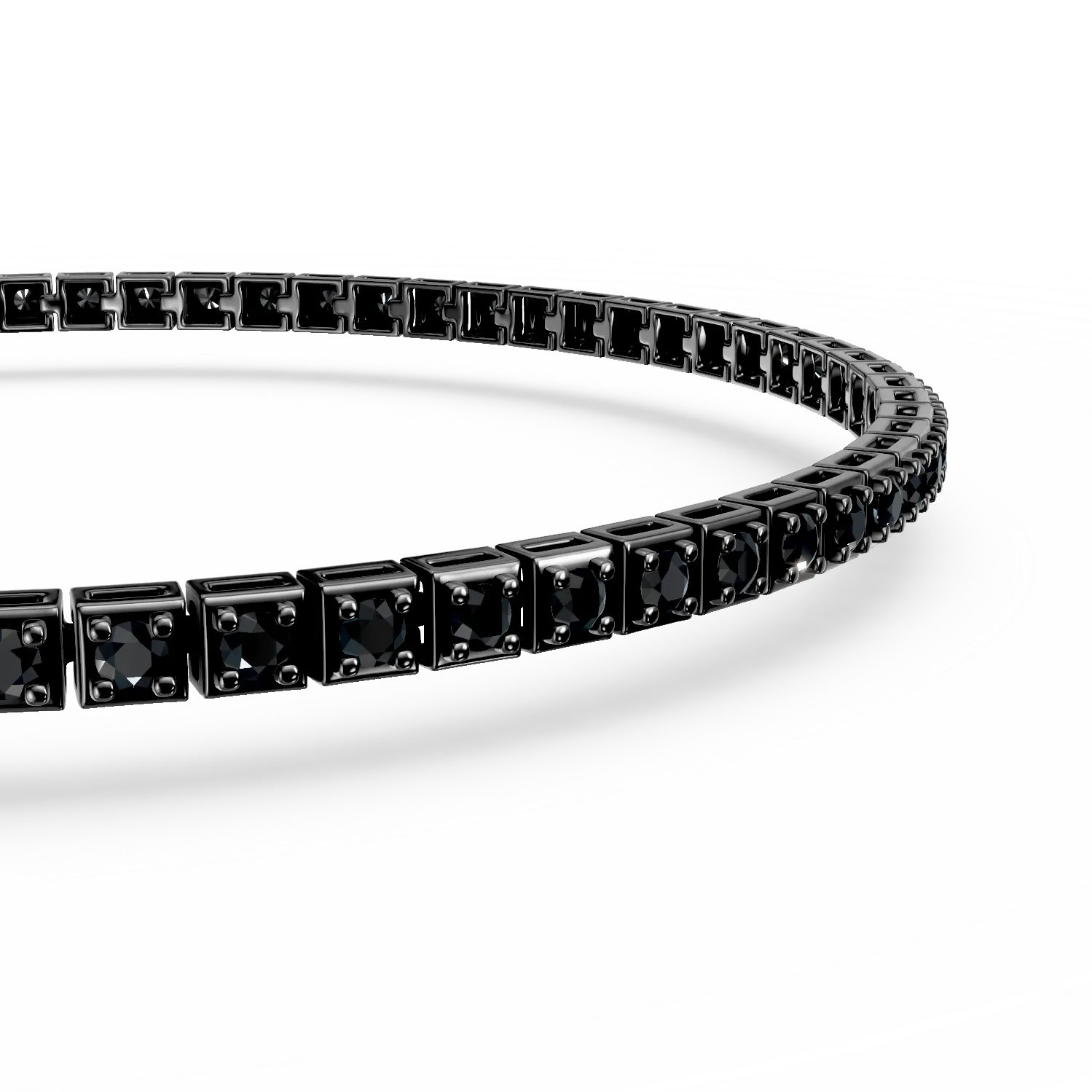 Black gold tennis bracelet with 1ct black diamonds