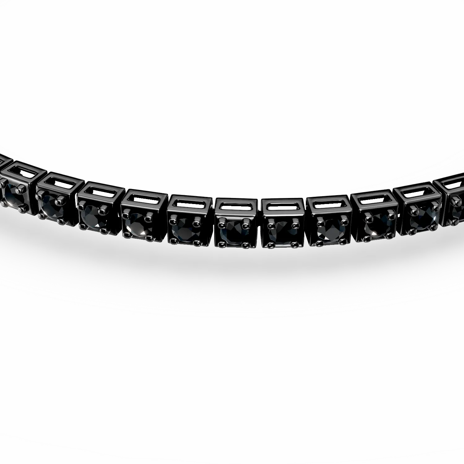 Black gold tennis bracelet with 1ct black diamonds