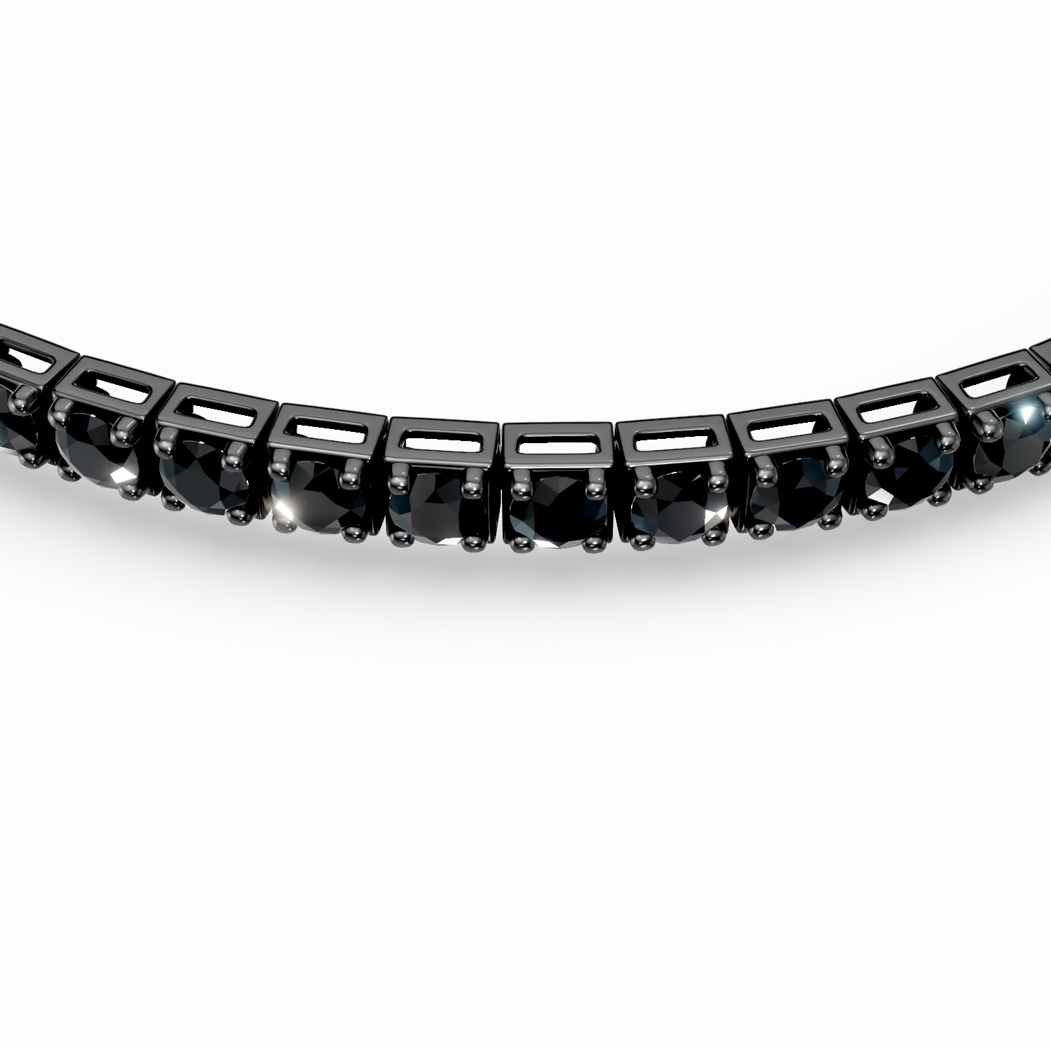 Bransoletka tenisowa z czarnego złota z 5.2ct czarnymi diamentami