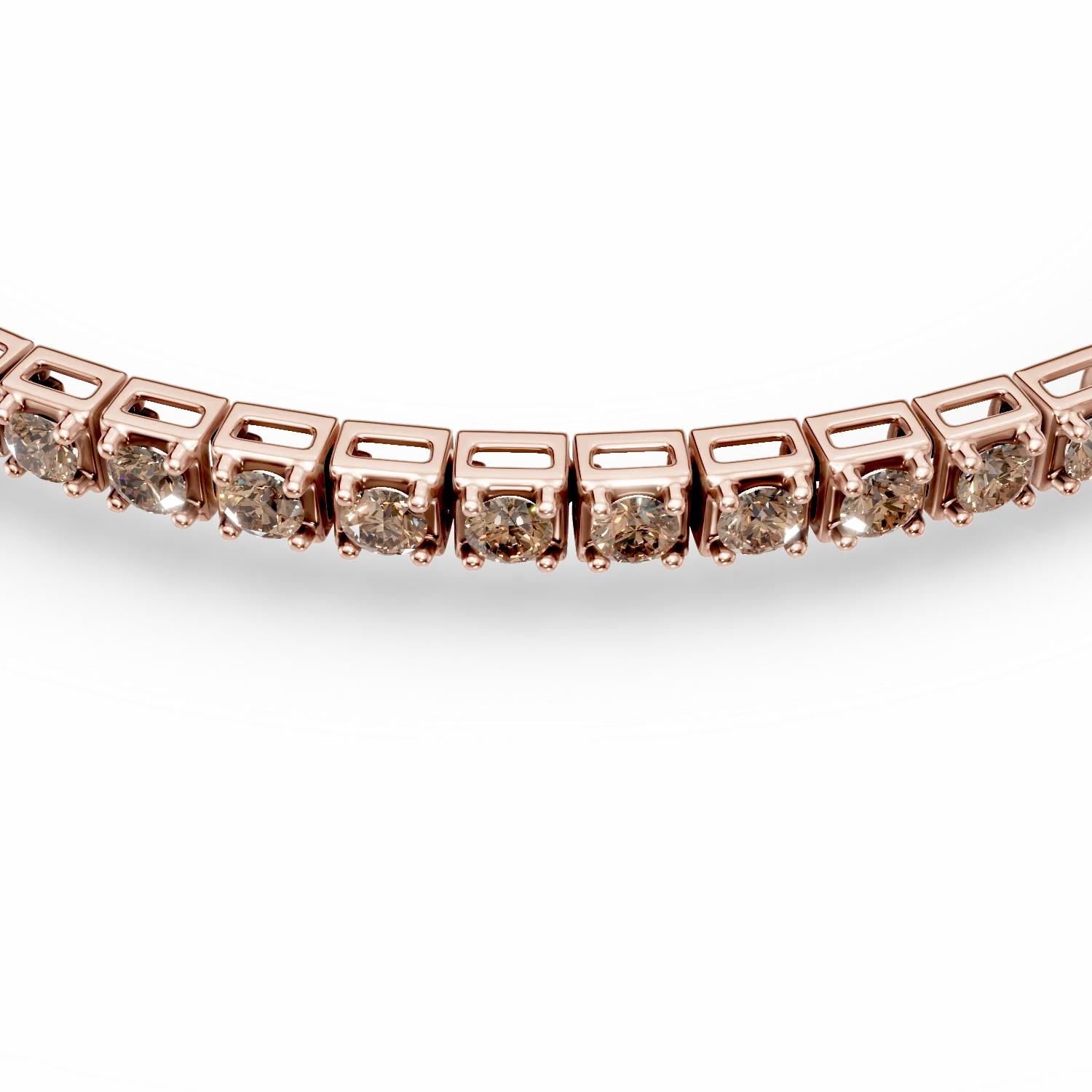 Rose gold tennis bracelet with 1.8ct brown diamonds