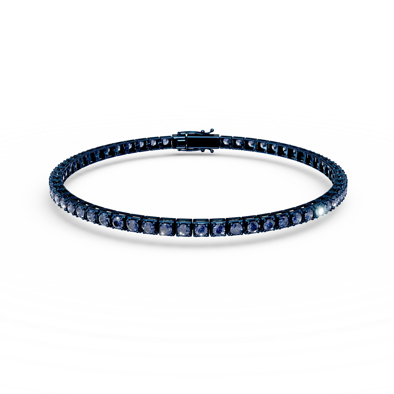 Blue gold tennis bracelet with 1.8ct blue diamonds-191152