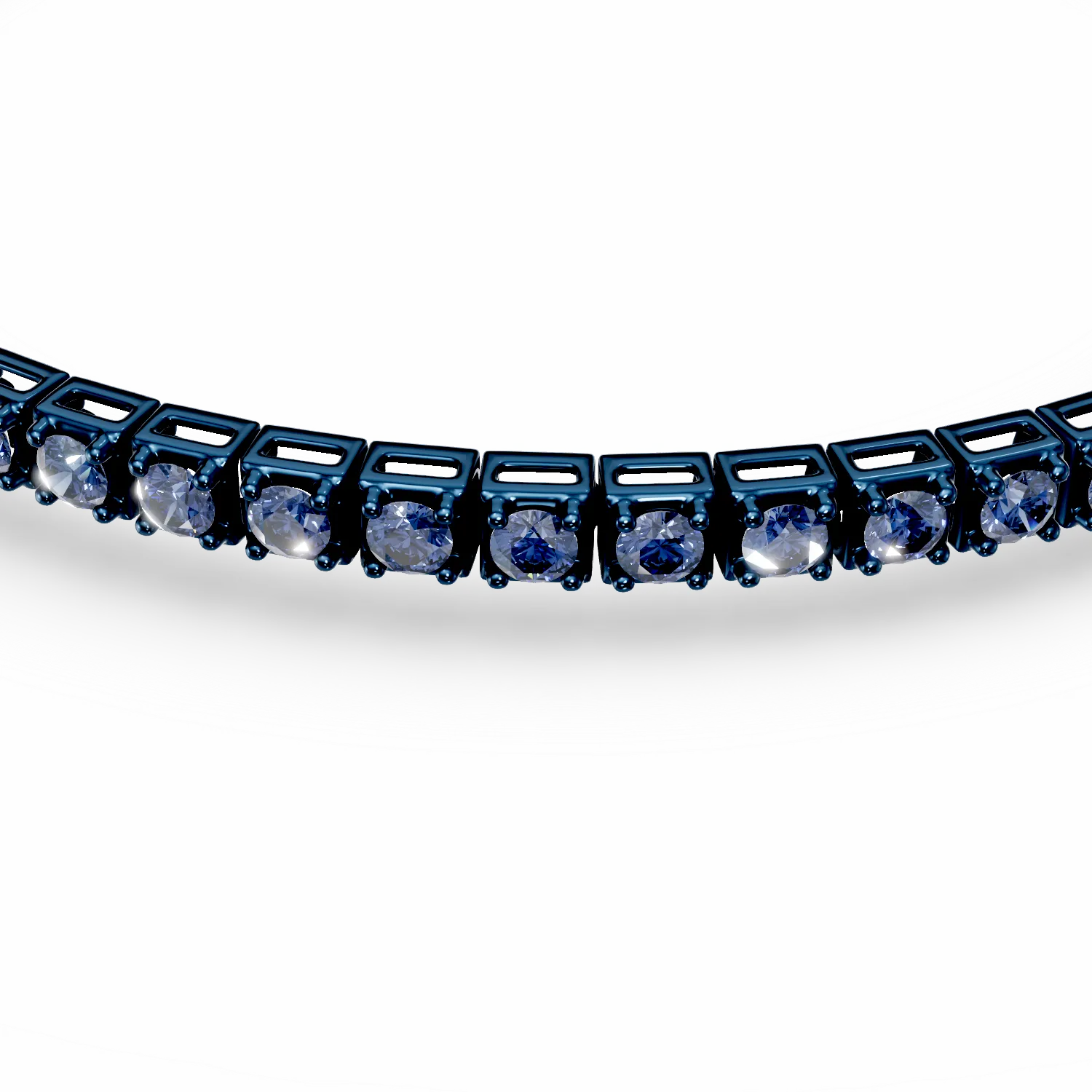 Blue gold tennis bracelet with 1.8ct blue diamonds