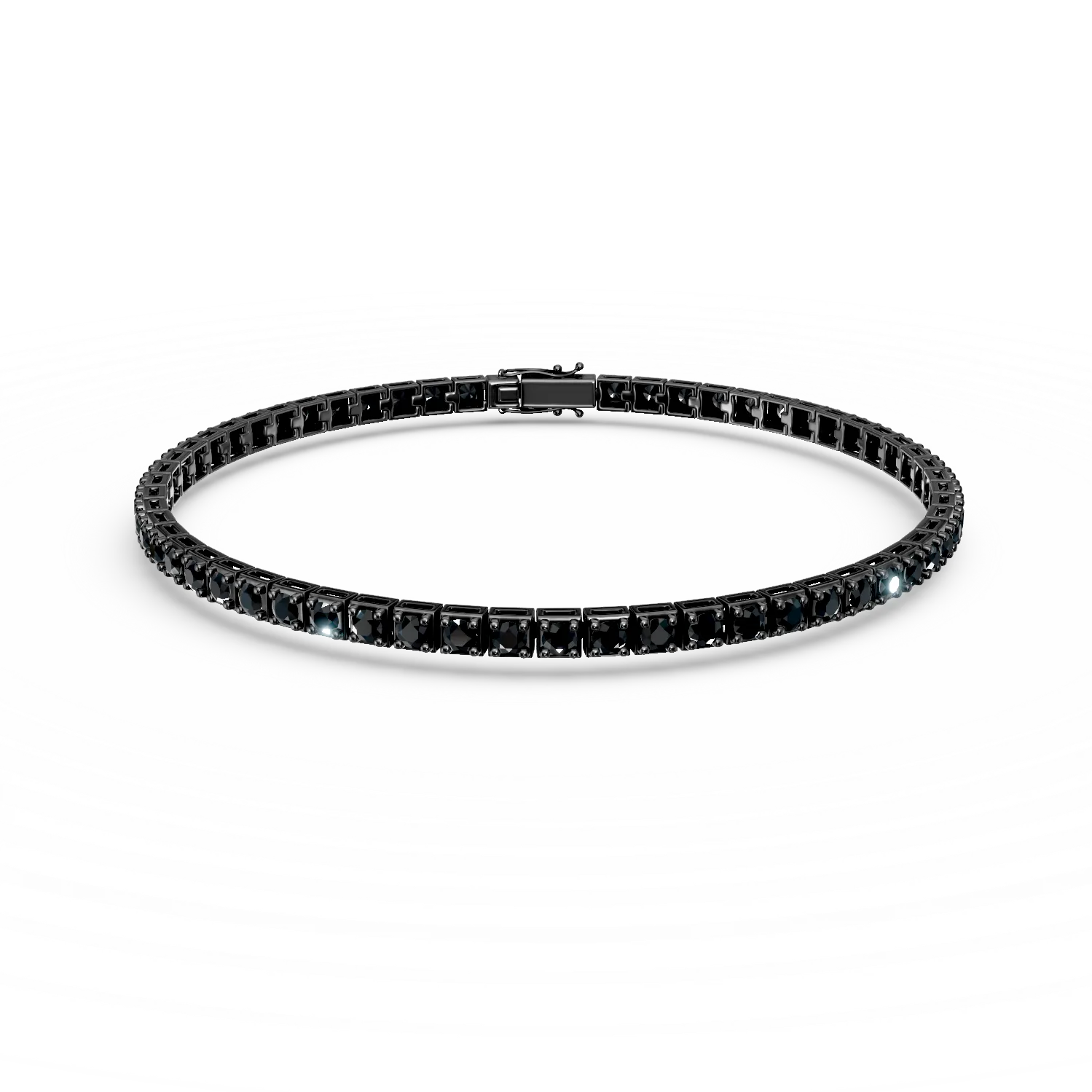 Black gold tennis bracelet with 2.3ct black diamonds-191193