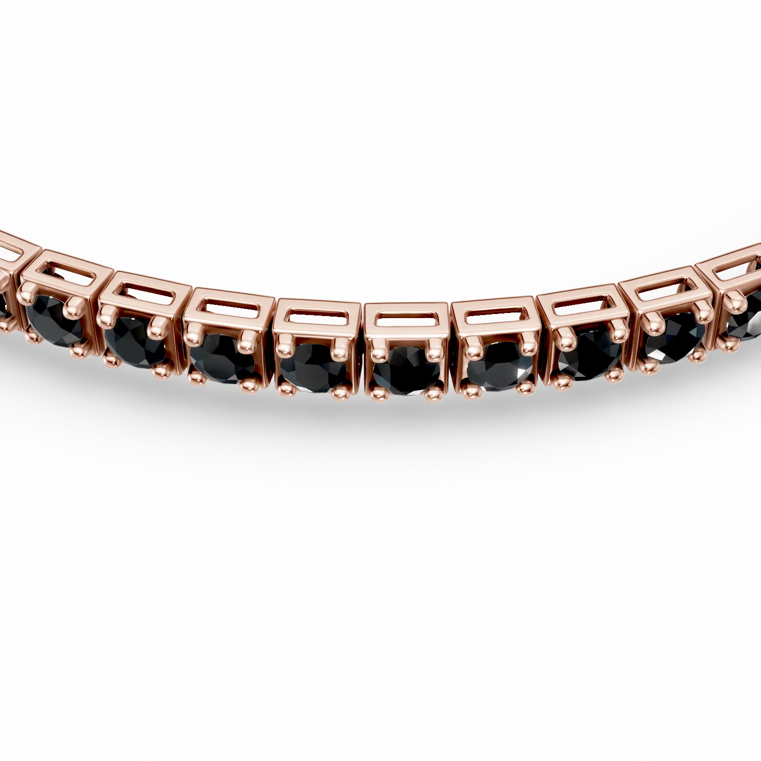 Rózsarany tenisz karkötő 2.1ct fekete gyémántokkal