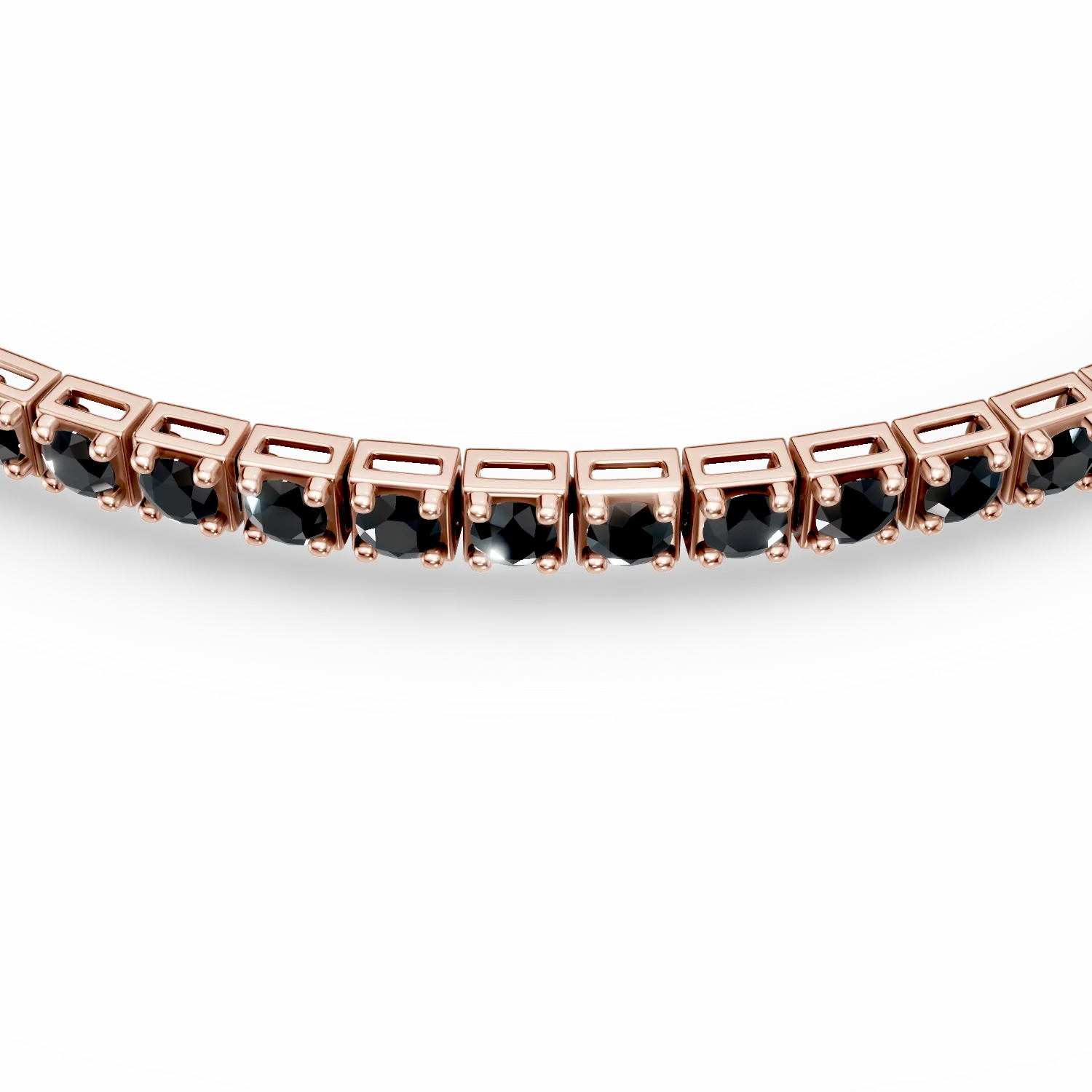 Bransoletka tenisowa z różowego złota z 3ct czarnymi diamentami