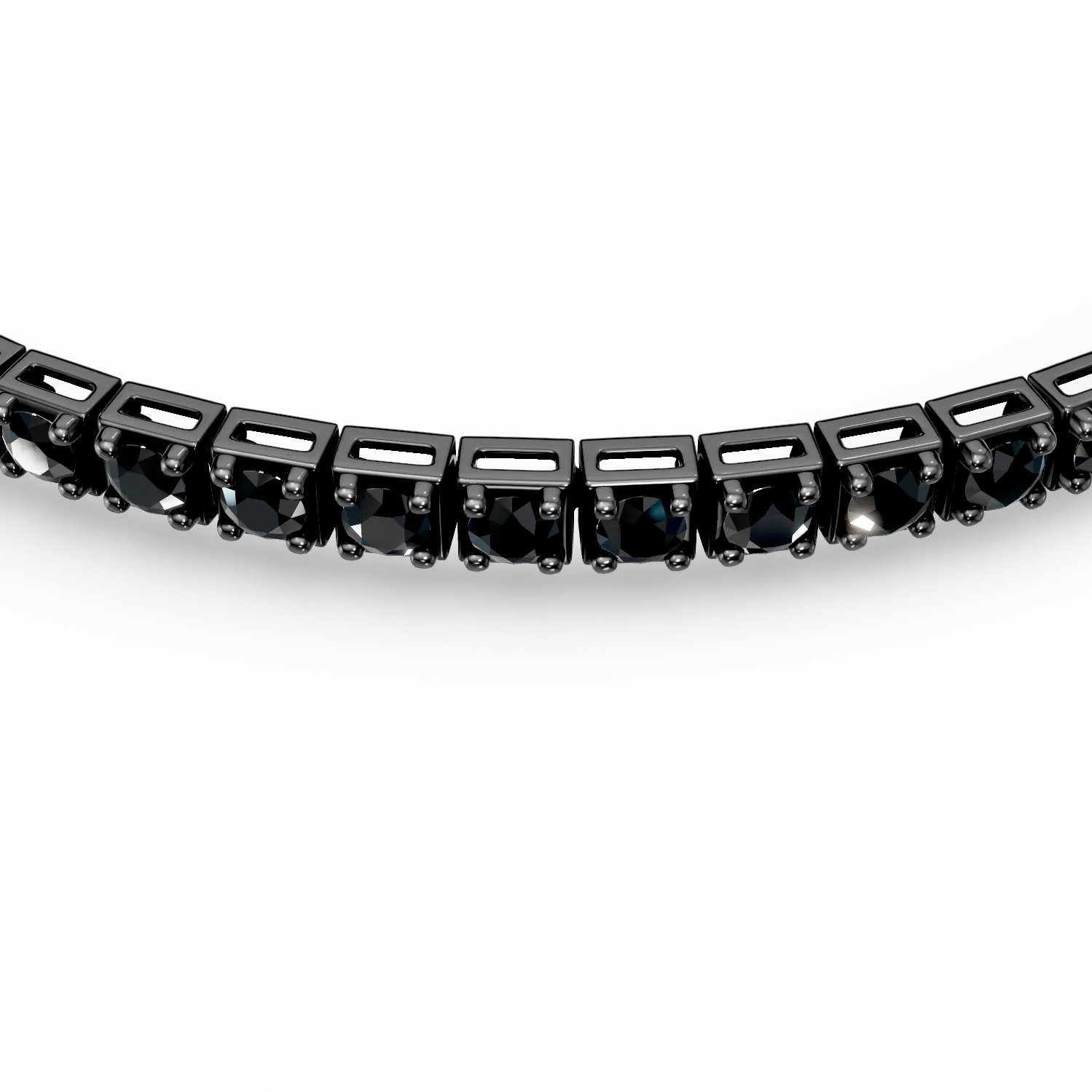 Bratara tennis din aur negru cu diamante negre de 2.1ct