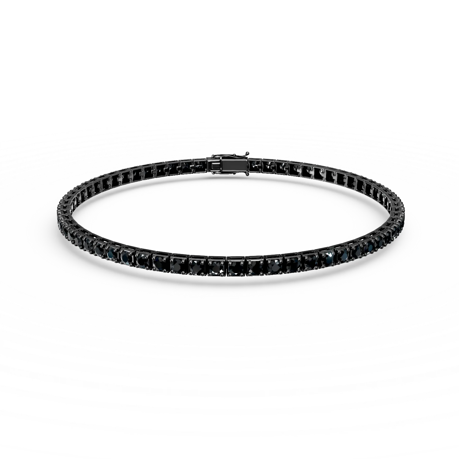 Black gold tennis bracelet with 4.7ct black diamonds-191199