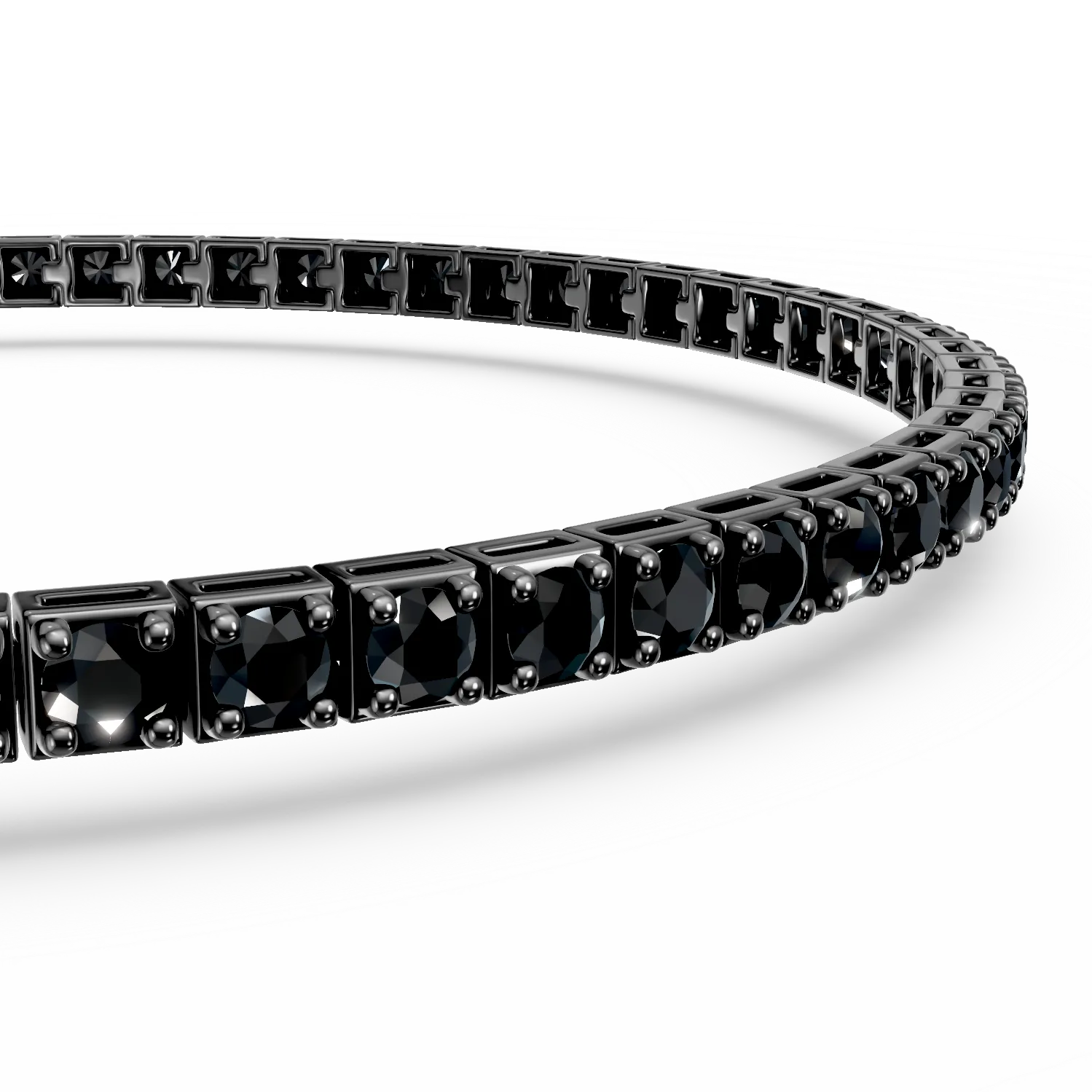 Black gold tennis bracelet with 4.7ct black diamonds