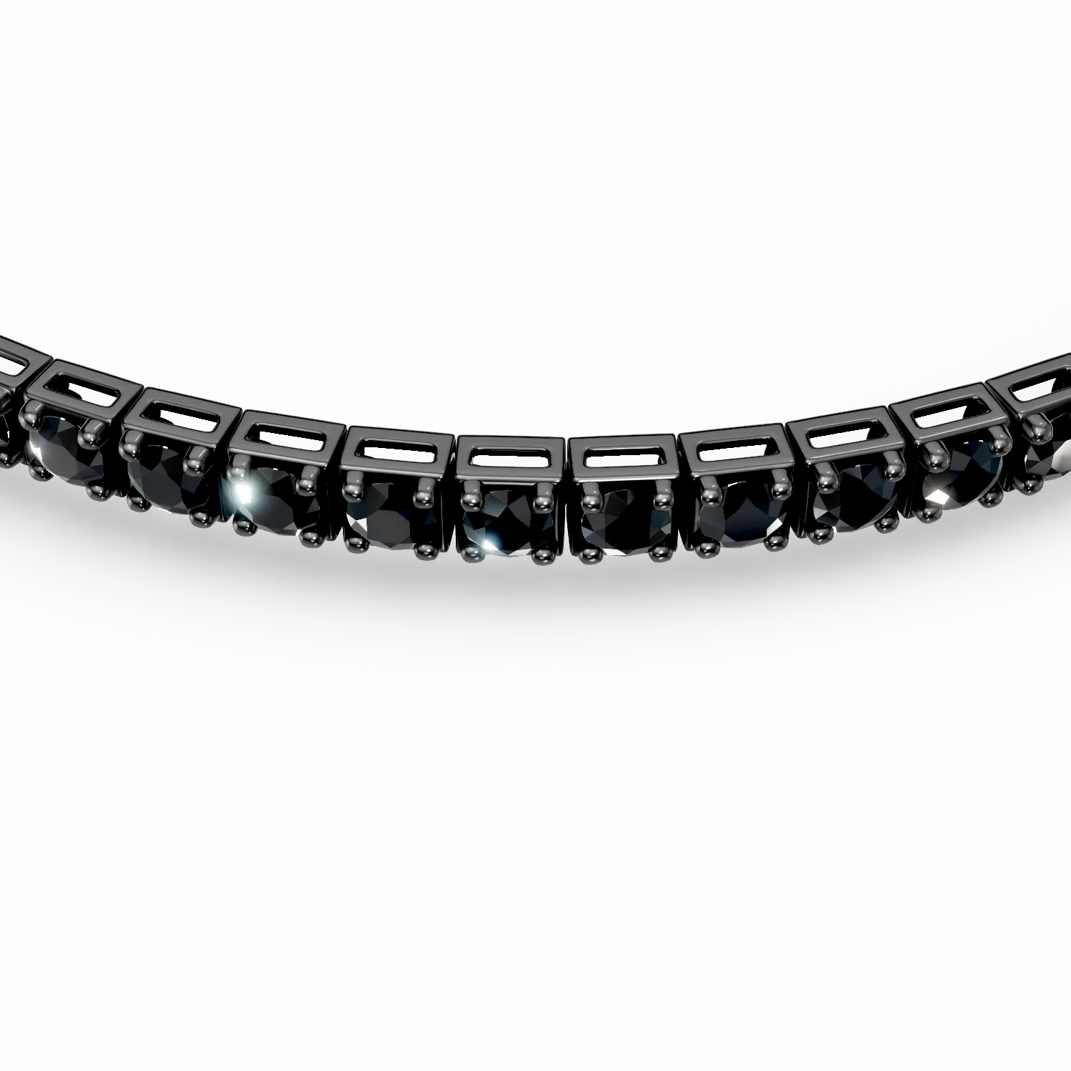 Black gold tennis bracelet with 4.7ct black diamonds