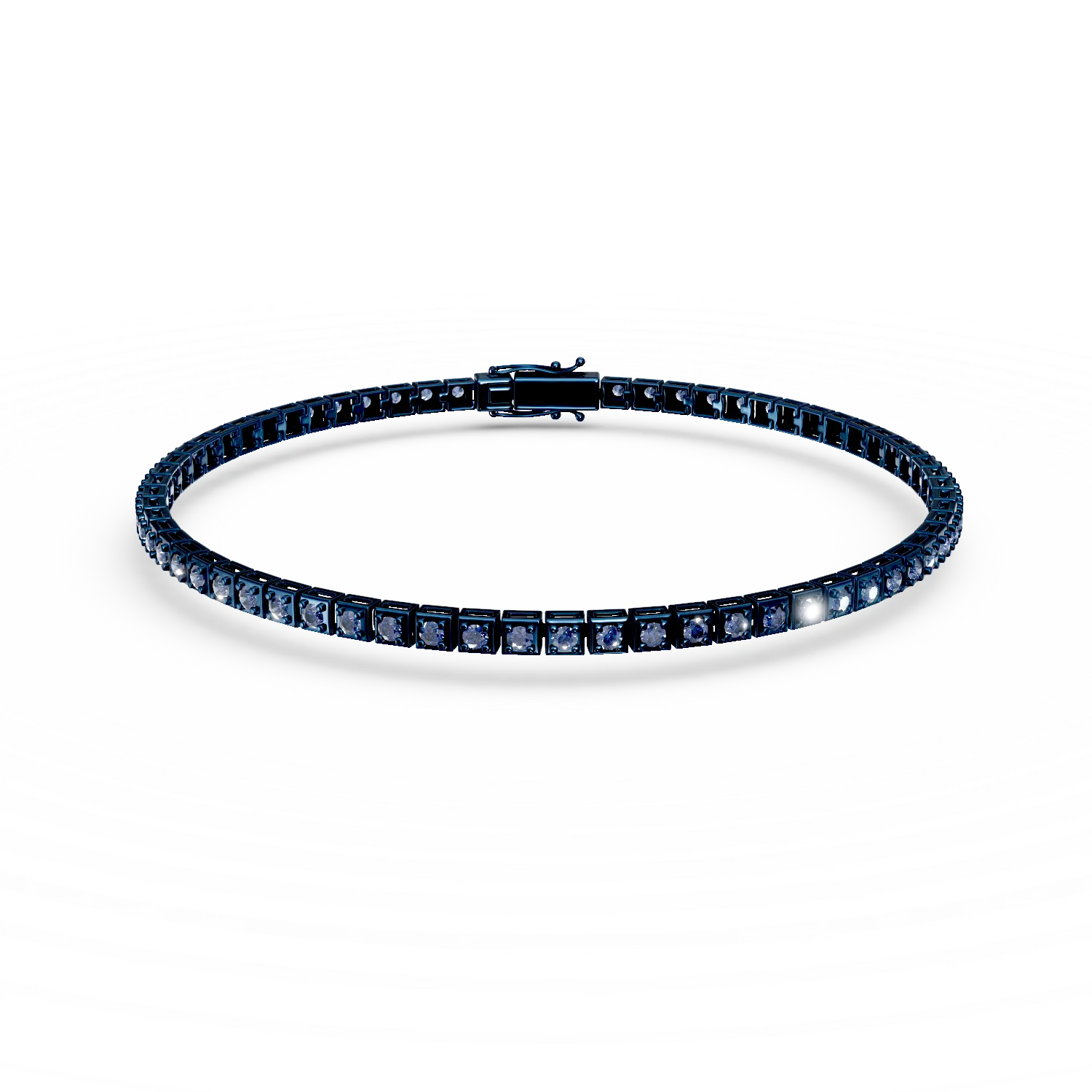 Fehérarany tenisz karkötő 1.7ct kék gyémántokkal-191190