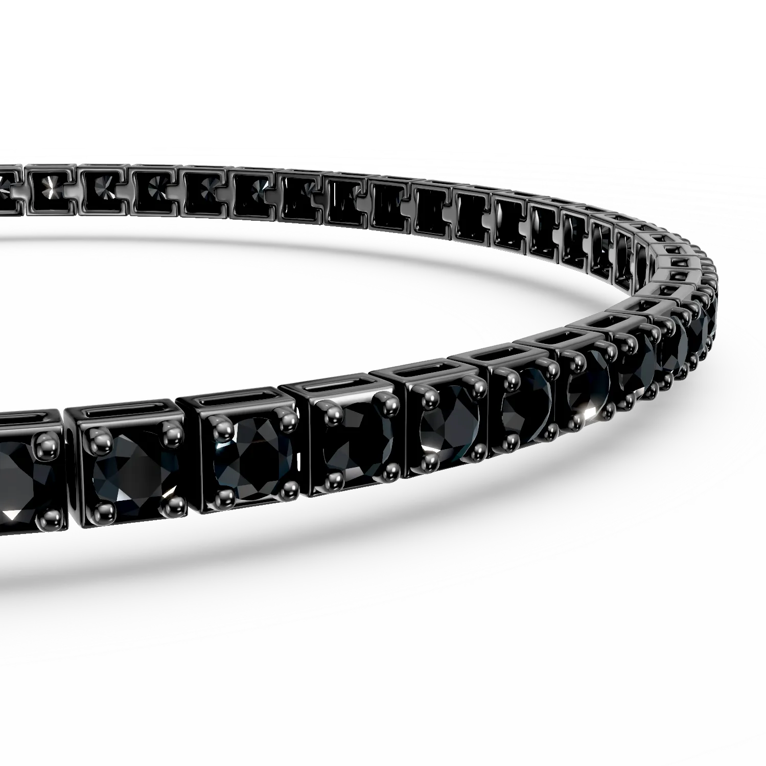 Bratara tennis din aur negru cu diamante negre de 2.4ct